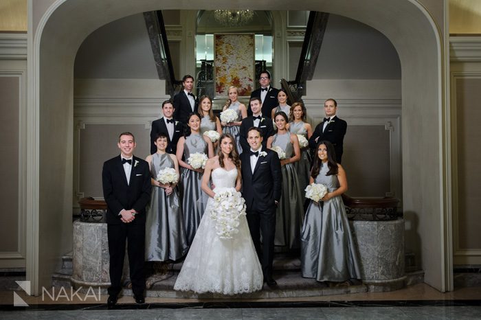 four seasons chicago wedding photographer pictures staircase