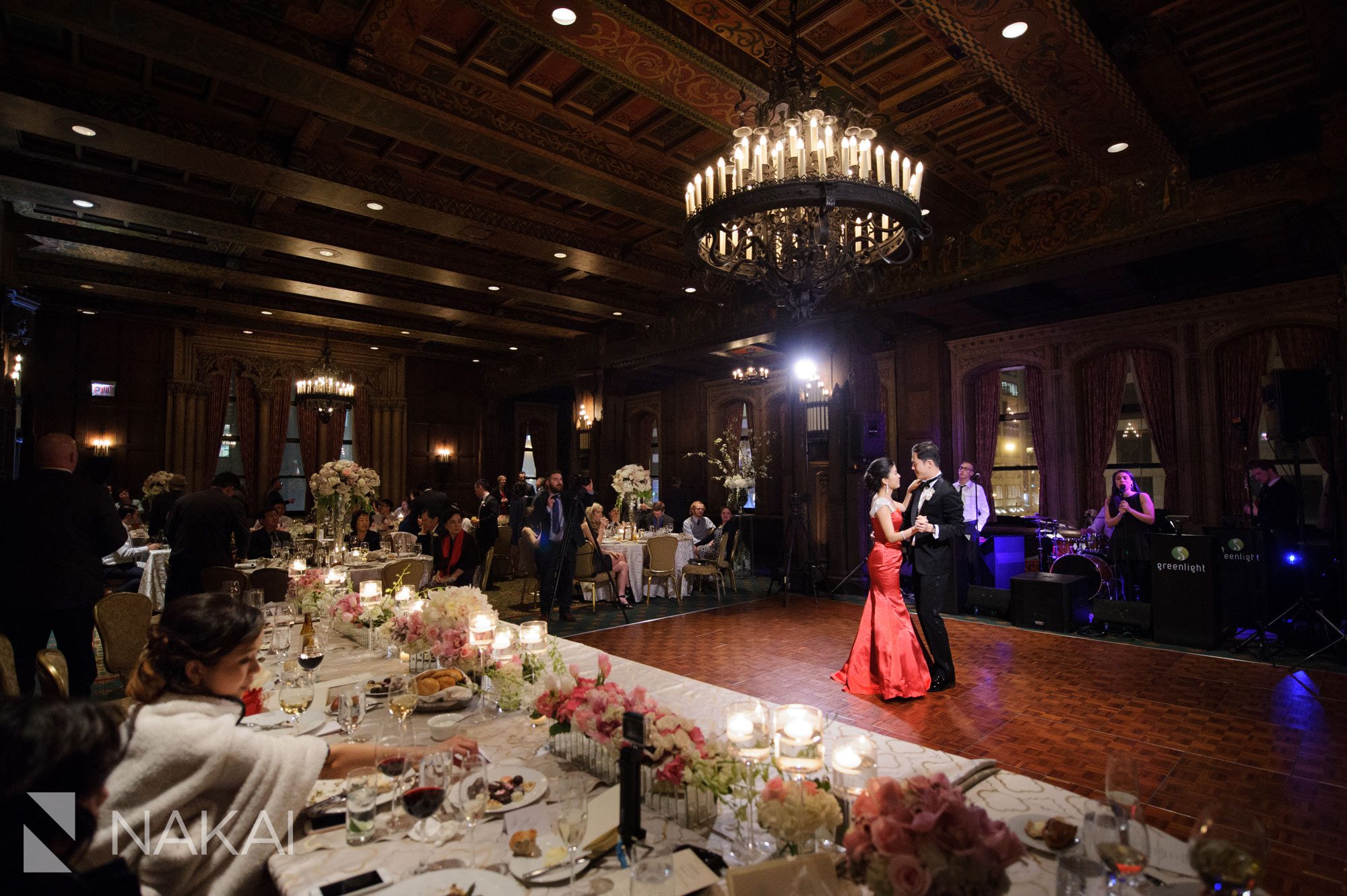 intercontinental magnificent mile wedding photo chicago hall of lions reception