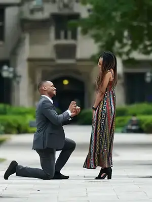 chicago proposal photographer at University of Chicago