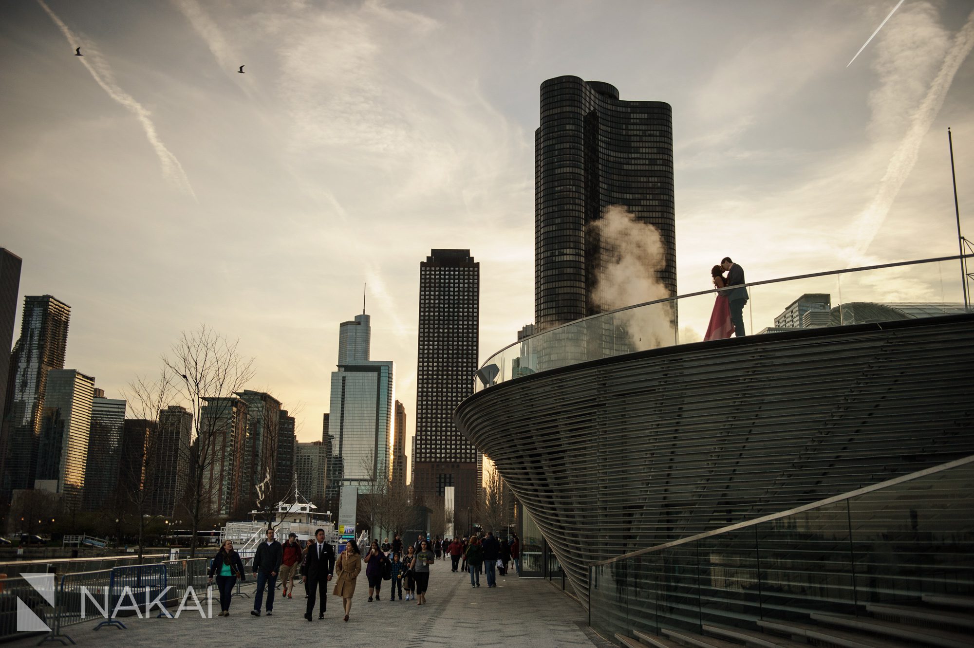 chicago navy pier engagement photography