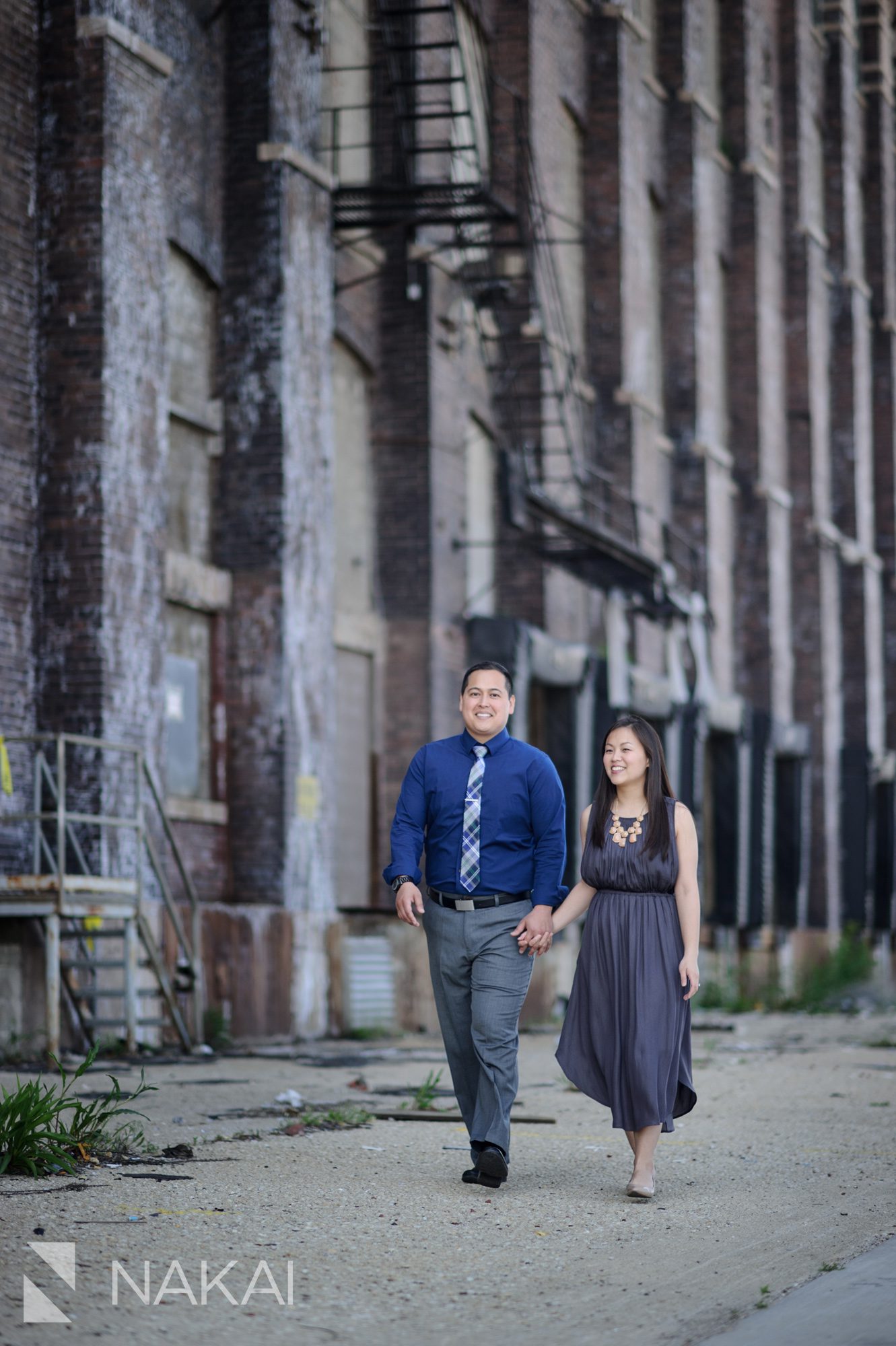 creative chicago engagement photography industrial urban