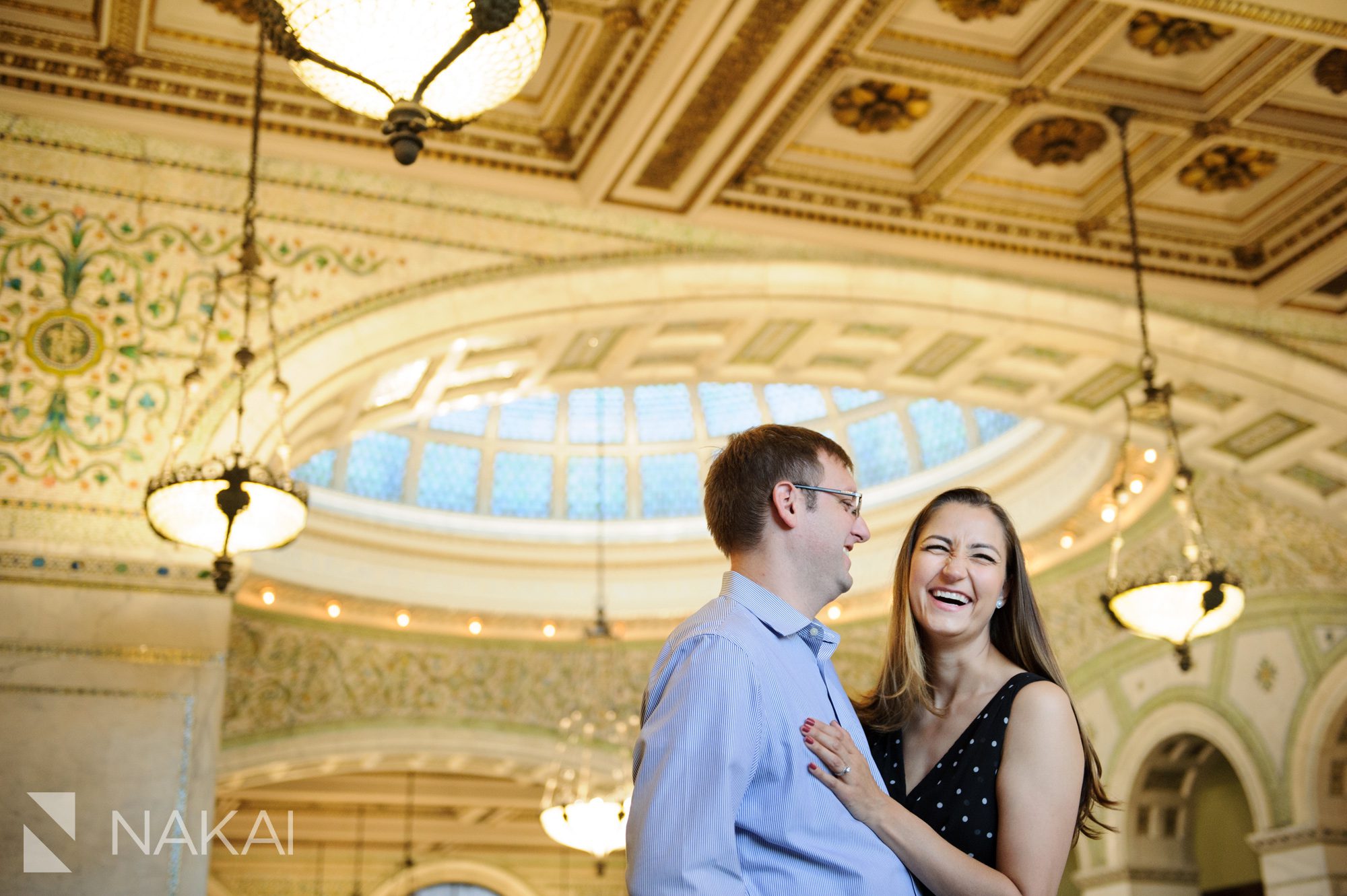 chicago cultural center engagement photo