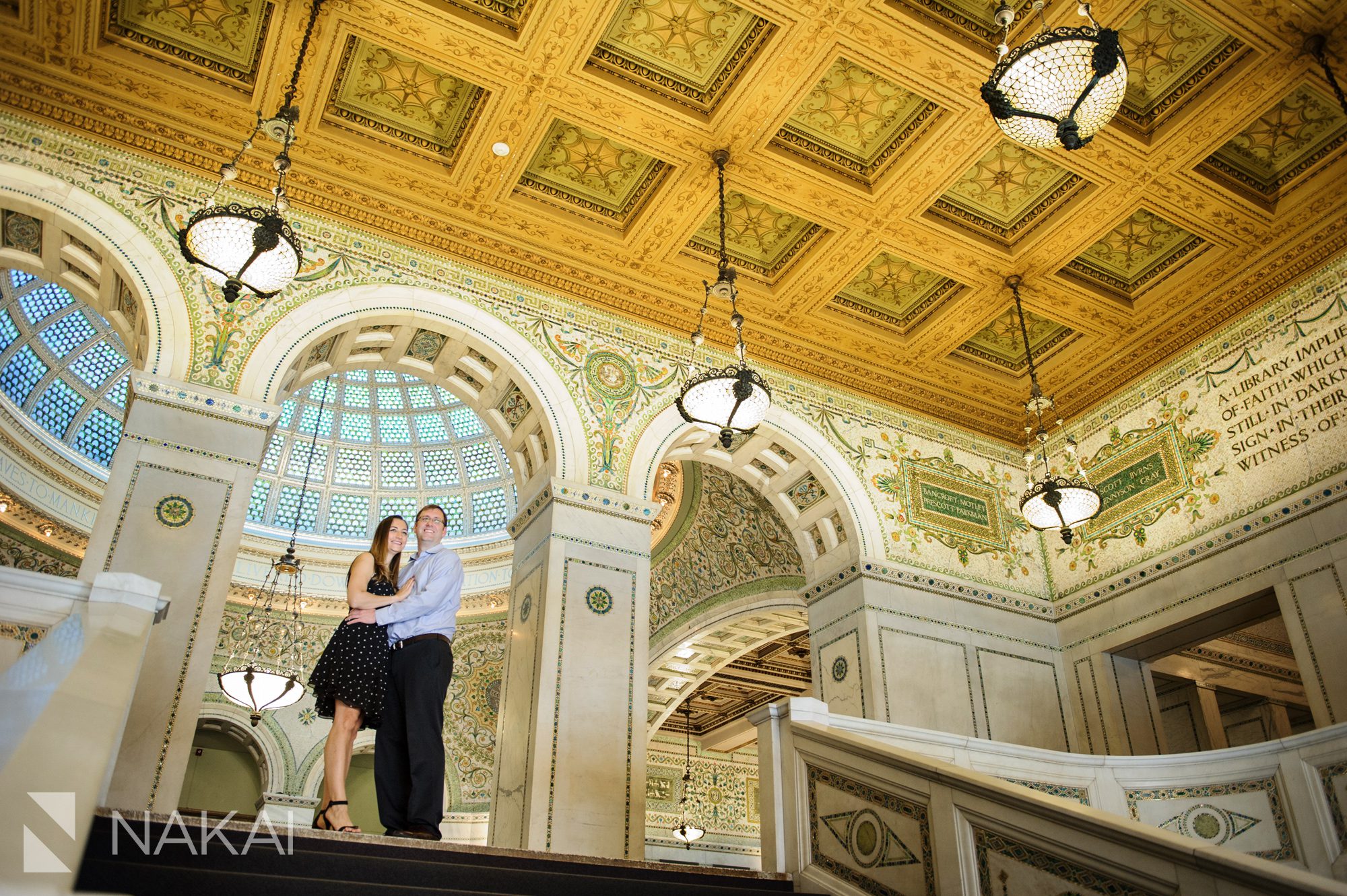 chicago cultural center engagement photo