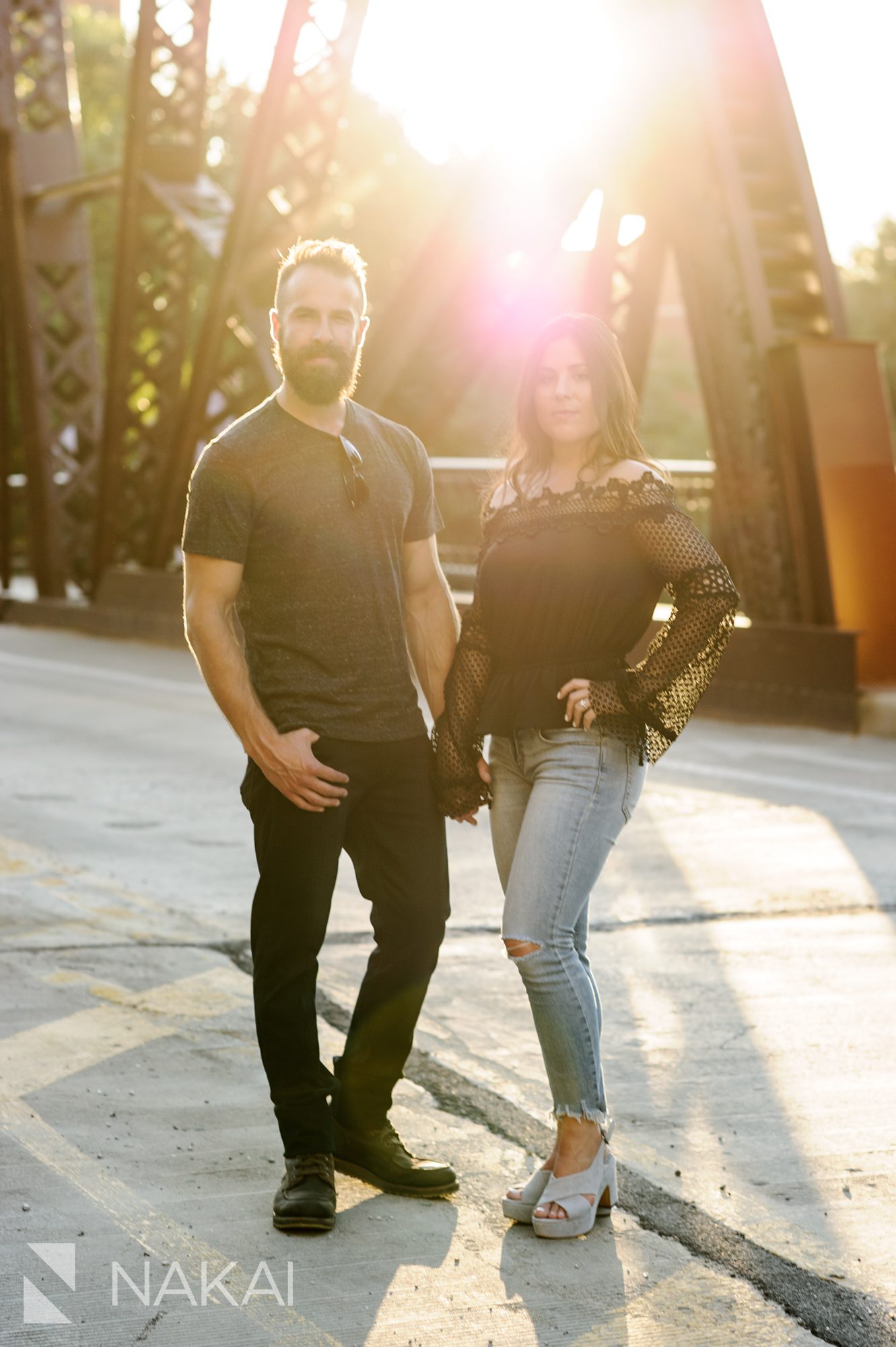 kinzie bridge chicago engagement photographer