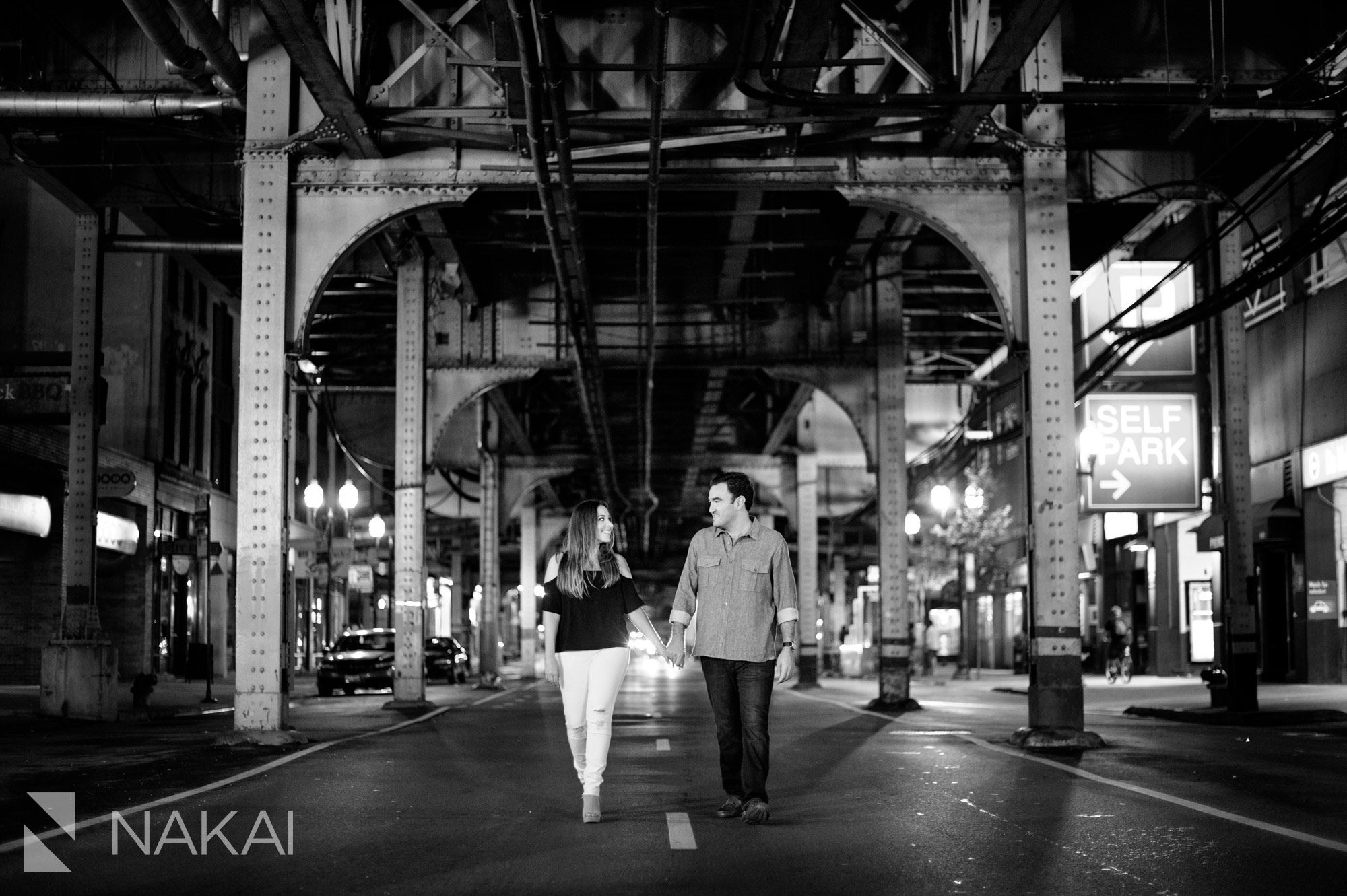 best chicago engagement photo locations train tracks EL CTA