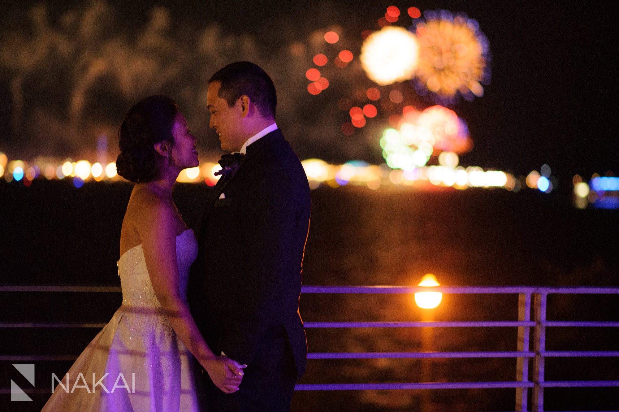 chicago adler wedding photography fireworks at night planetarium museum
