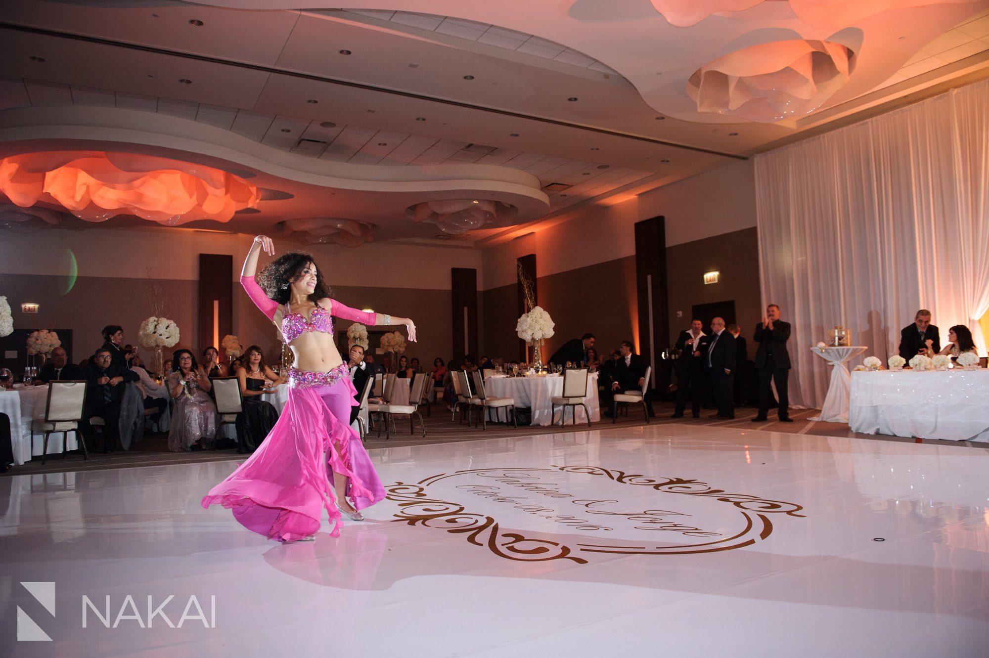 loews chicago ohare wedding reception picture belly dancers assyrian