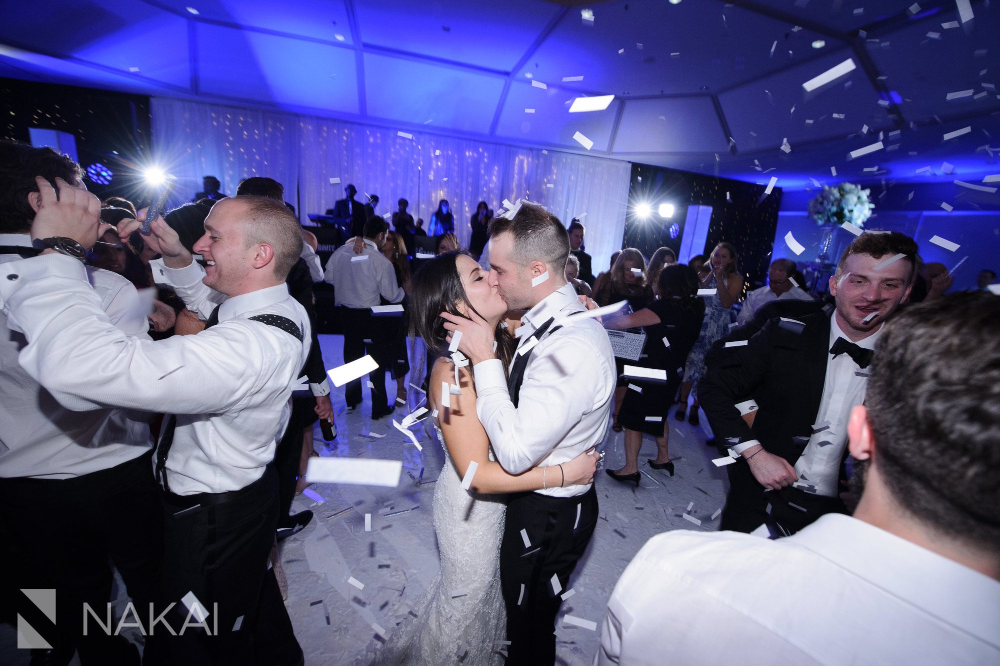 fairmont chicago wedding reception photo confetti