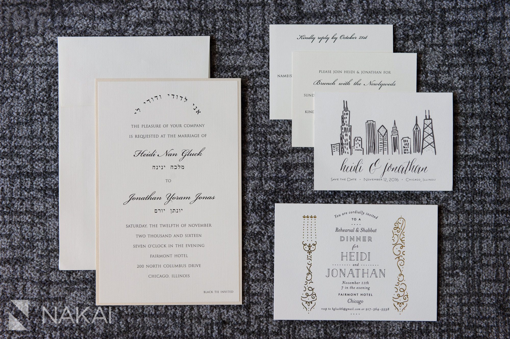 luxury wedding invitation photo chicago 