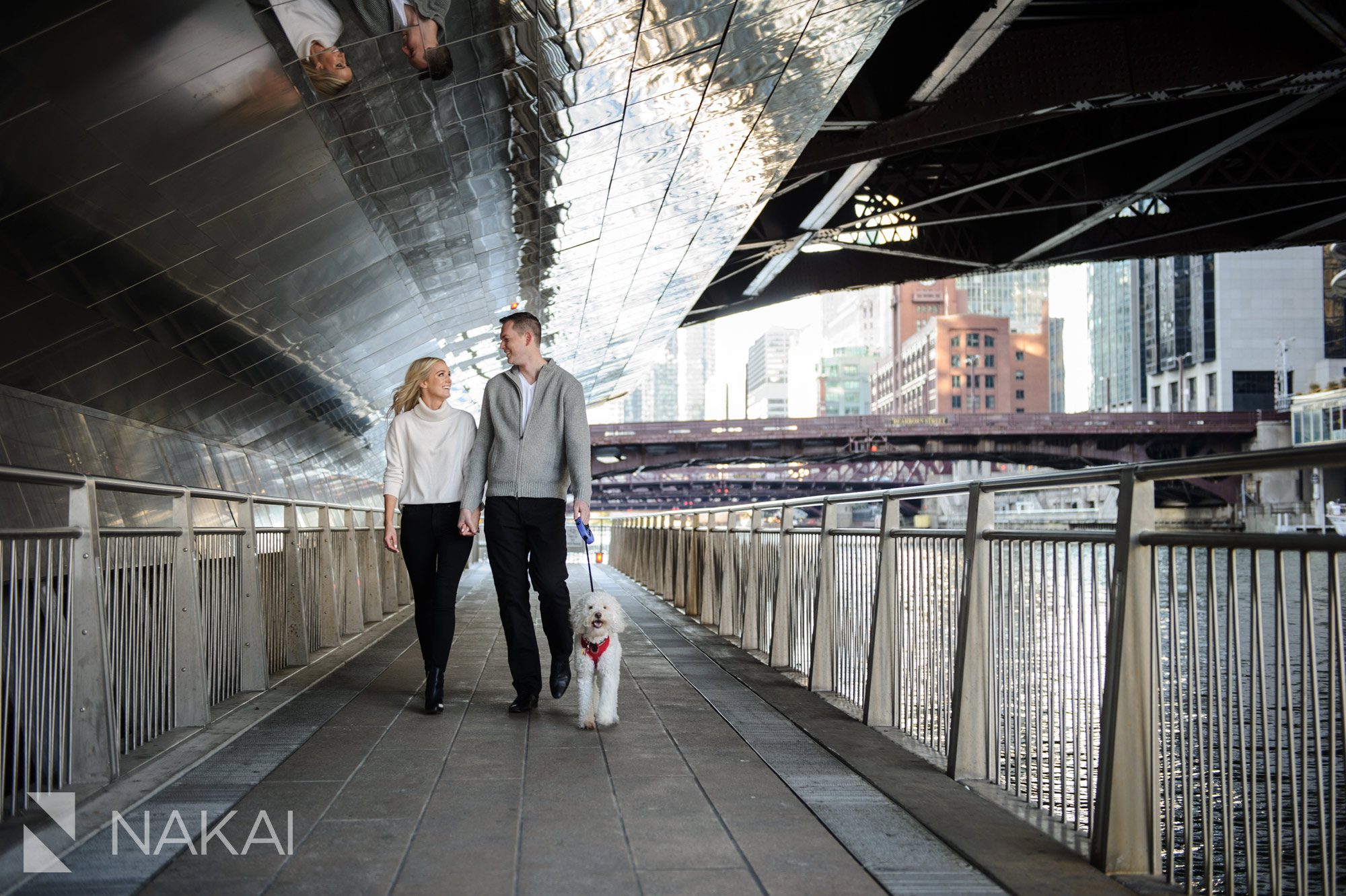 riverwalk engagement photographer chicago 