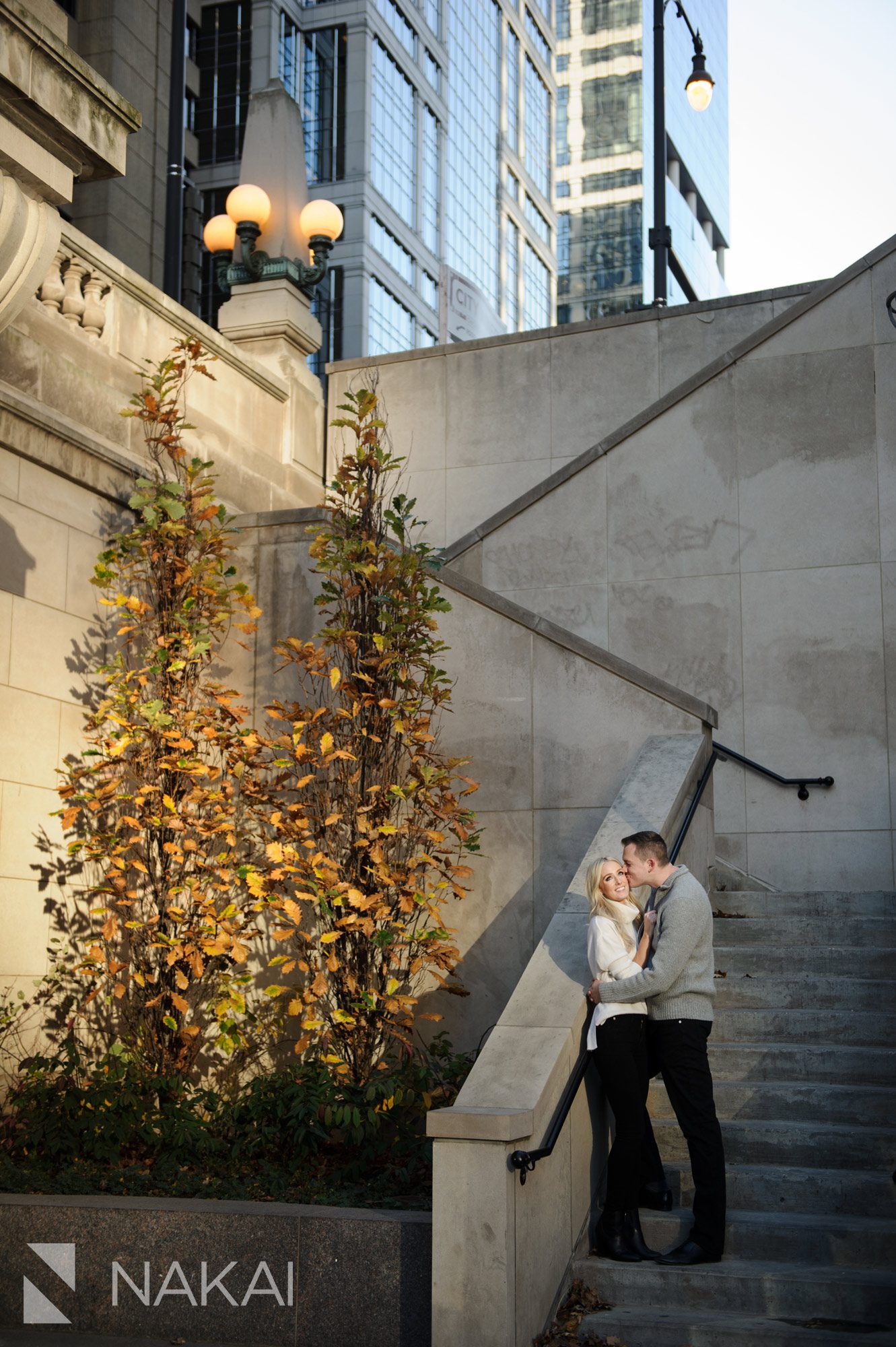 riverwalk engagement photo chicago 