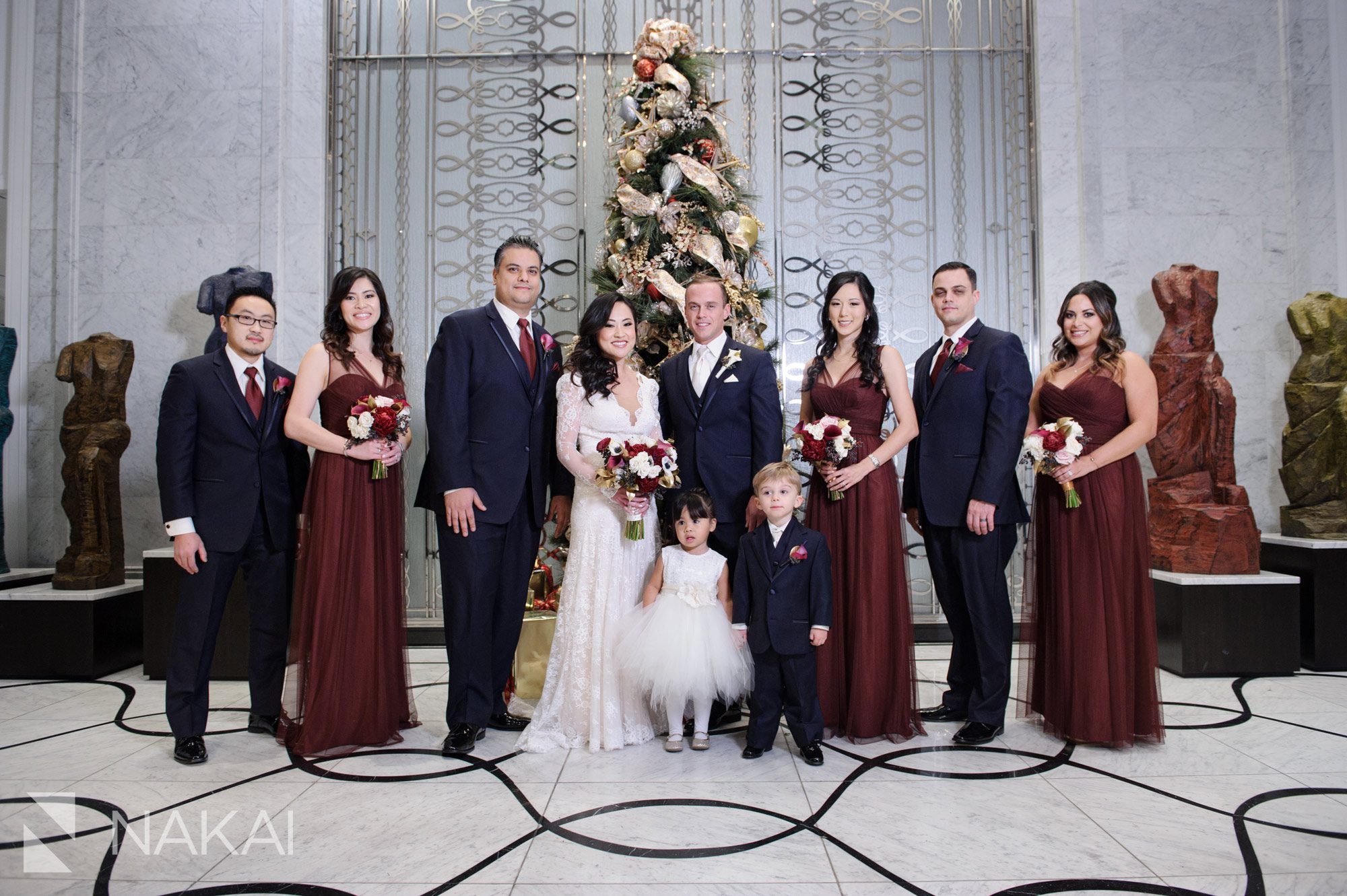 chicago waldorf wedding photos bride groom lobby