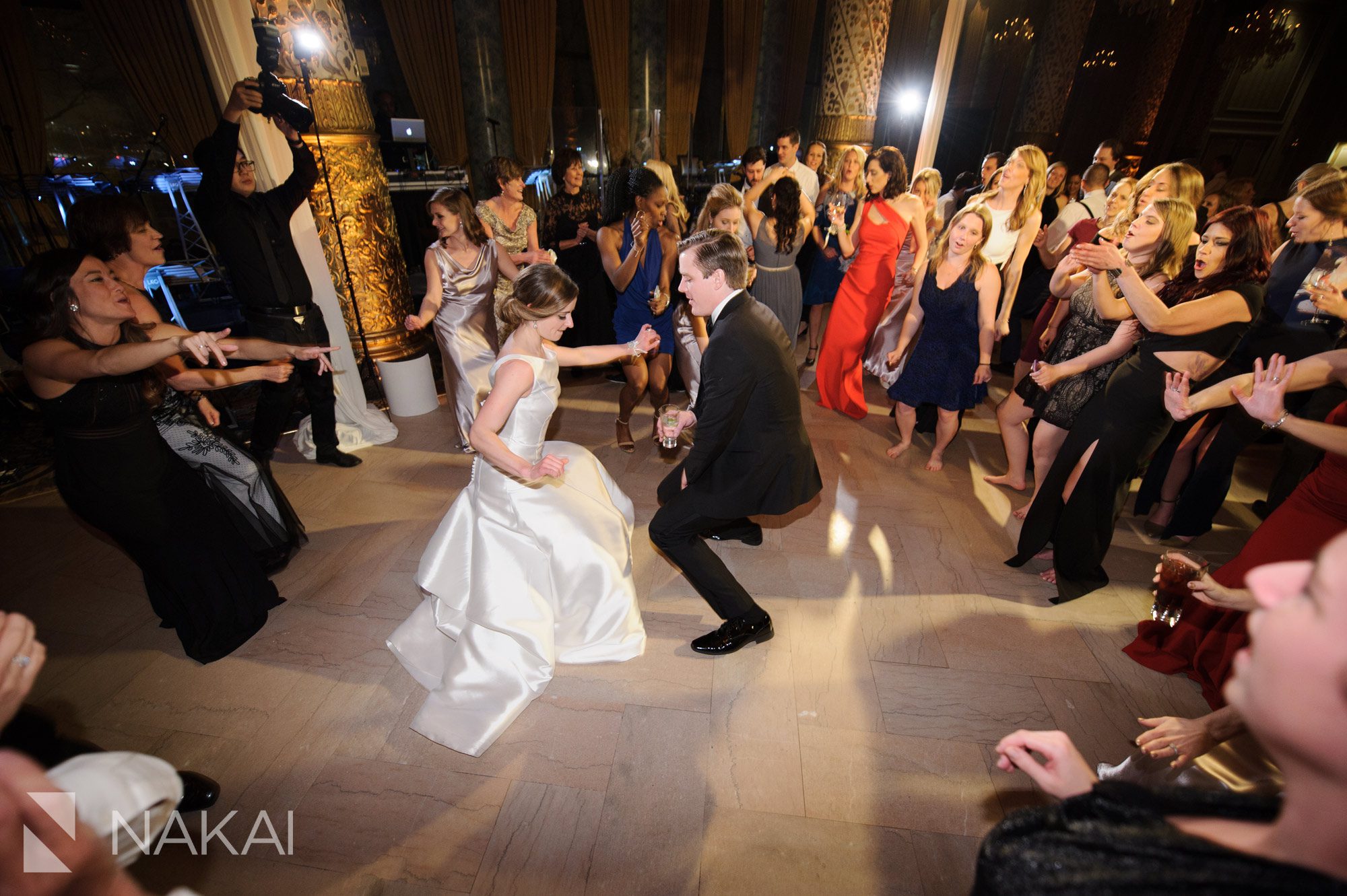 drake chicago luxury wedding photographer dancing bride groom