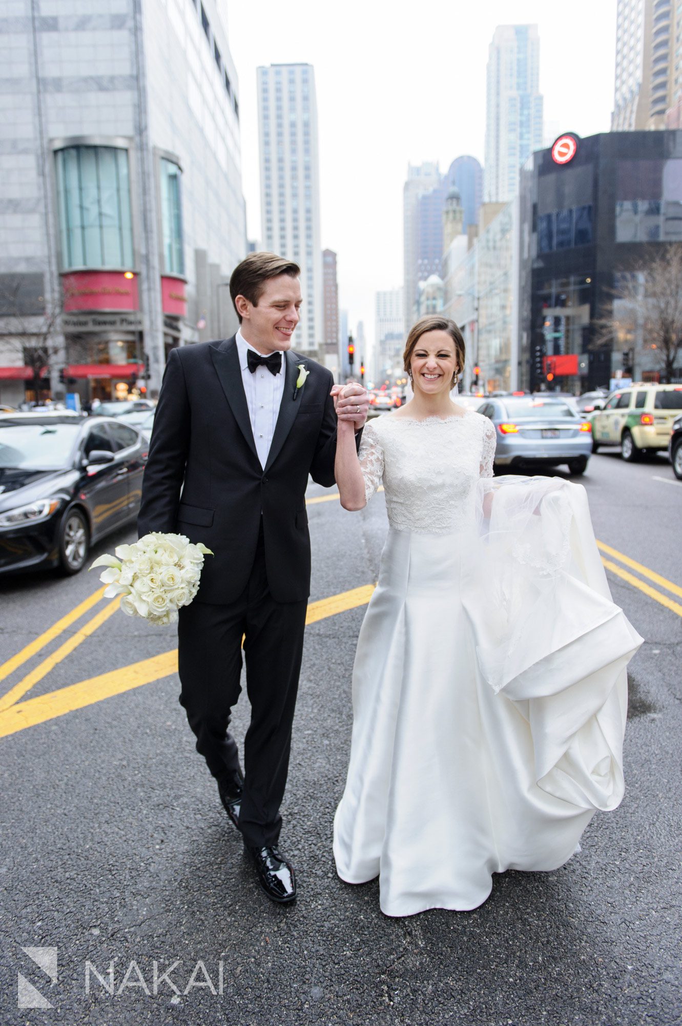 best Michigan avenue wedding photographer Chicago luxury bride groom