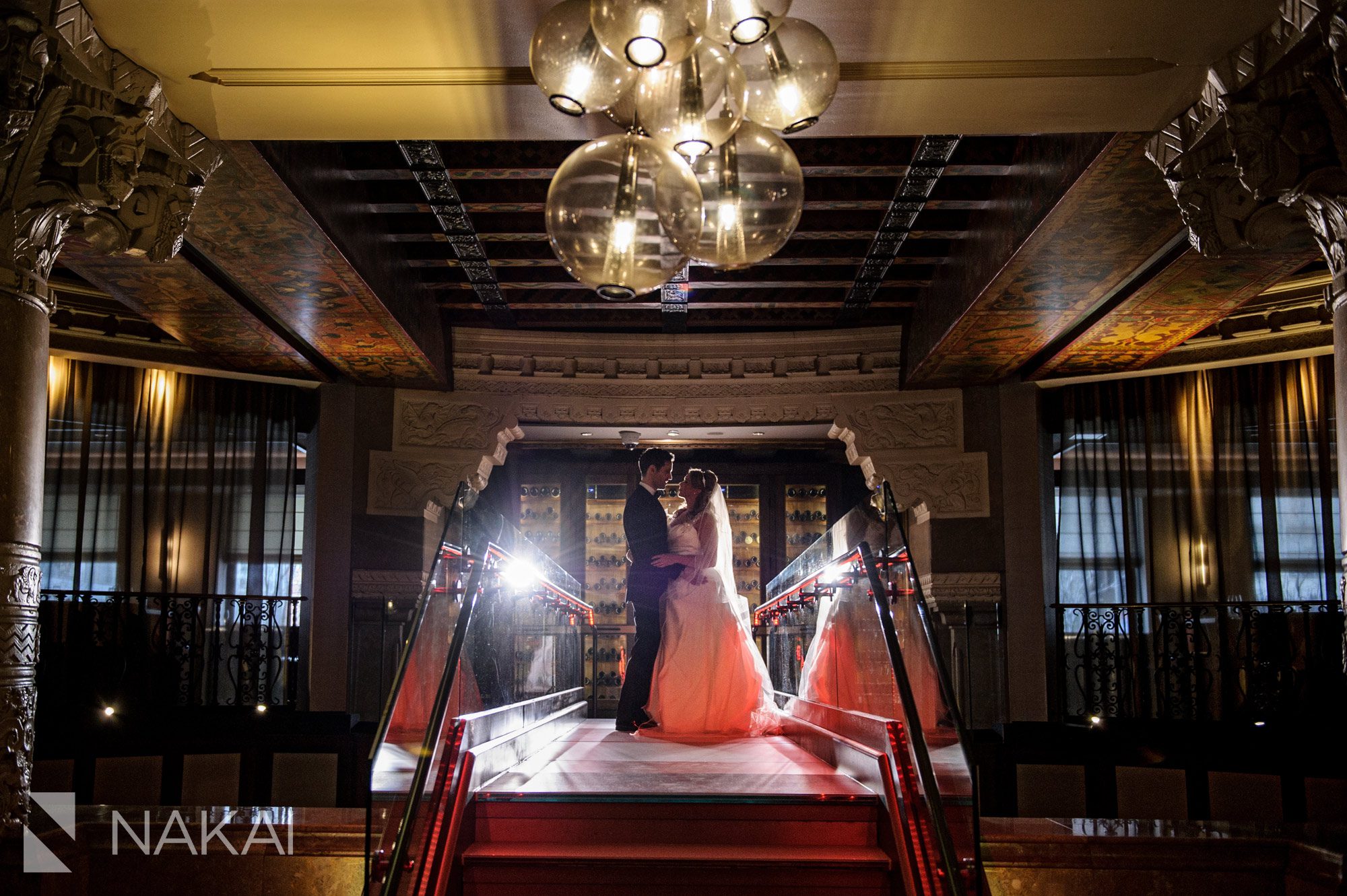 Intercontinental Chicago Magnificent Mile wedding photographer bride groom