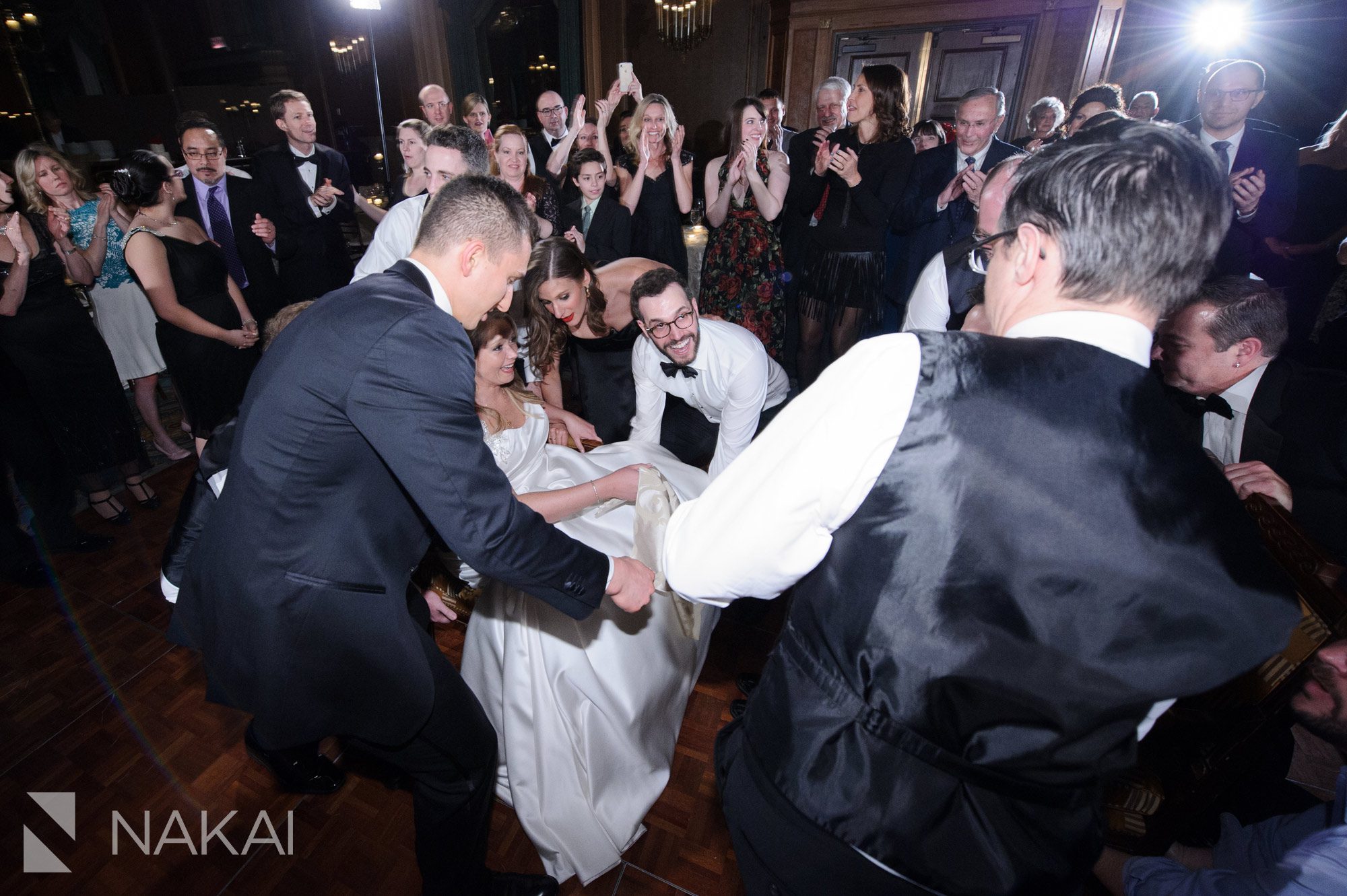 Intercontinental Chicago wedding photos reception magnificent mile jewish tradition hora