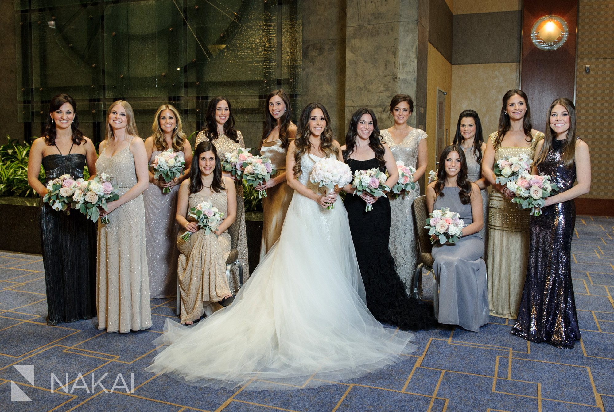hyatt regency Chicago wedding photographer bridal party 