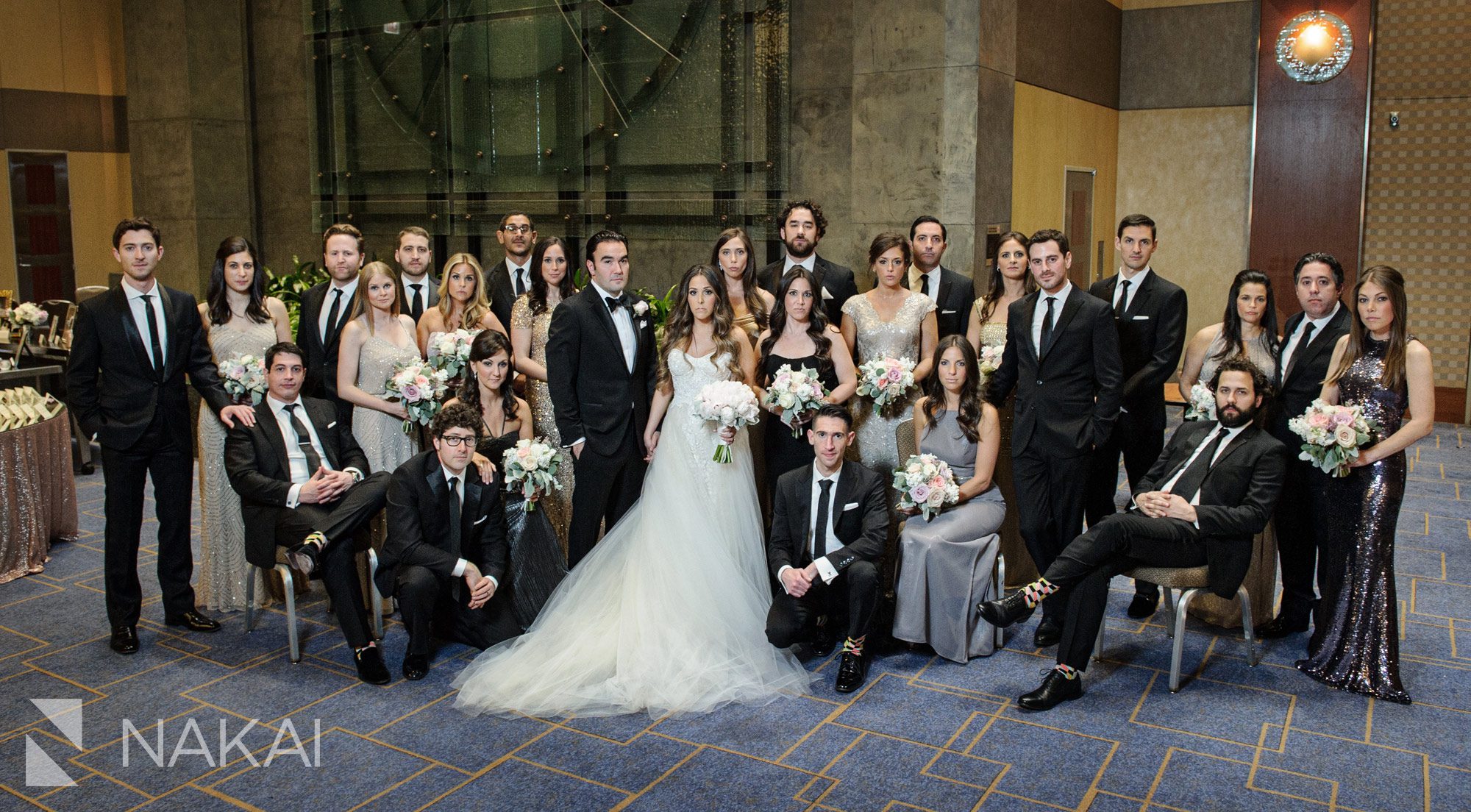 hyatt regency Chicago wedding photo bridal party 