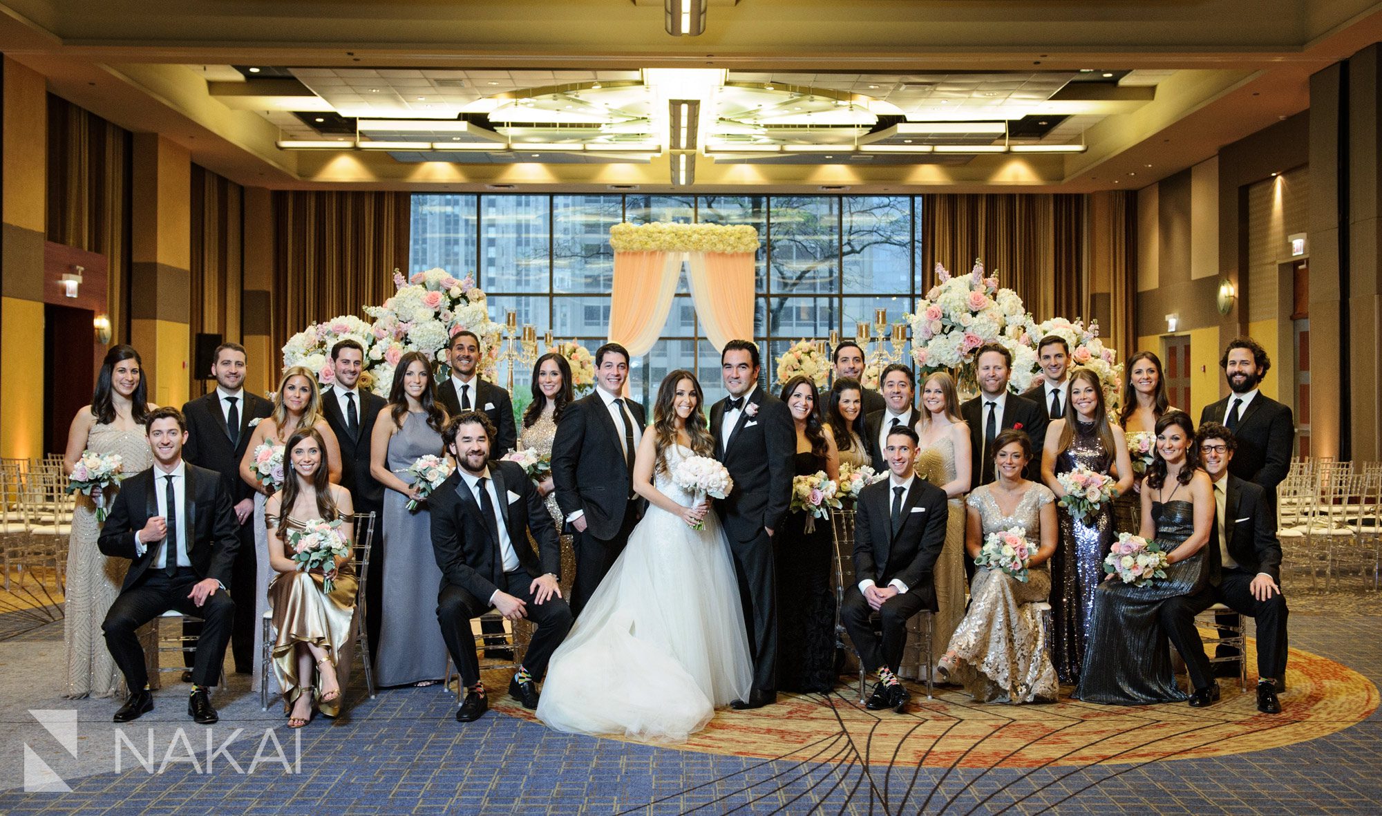 hyatt regency Chicago wedding photographer bridal party 