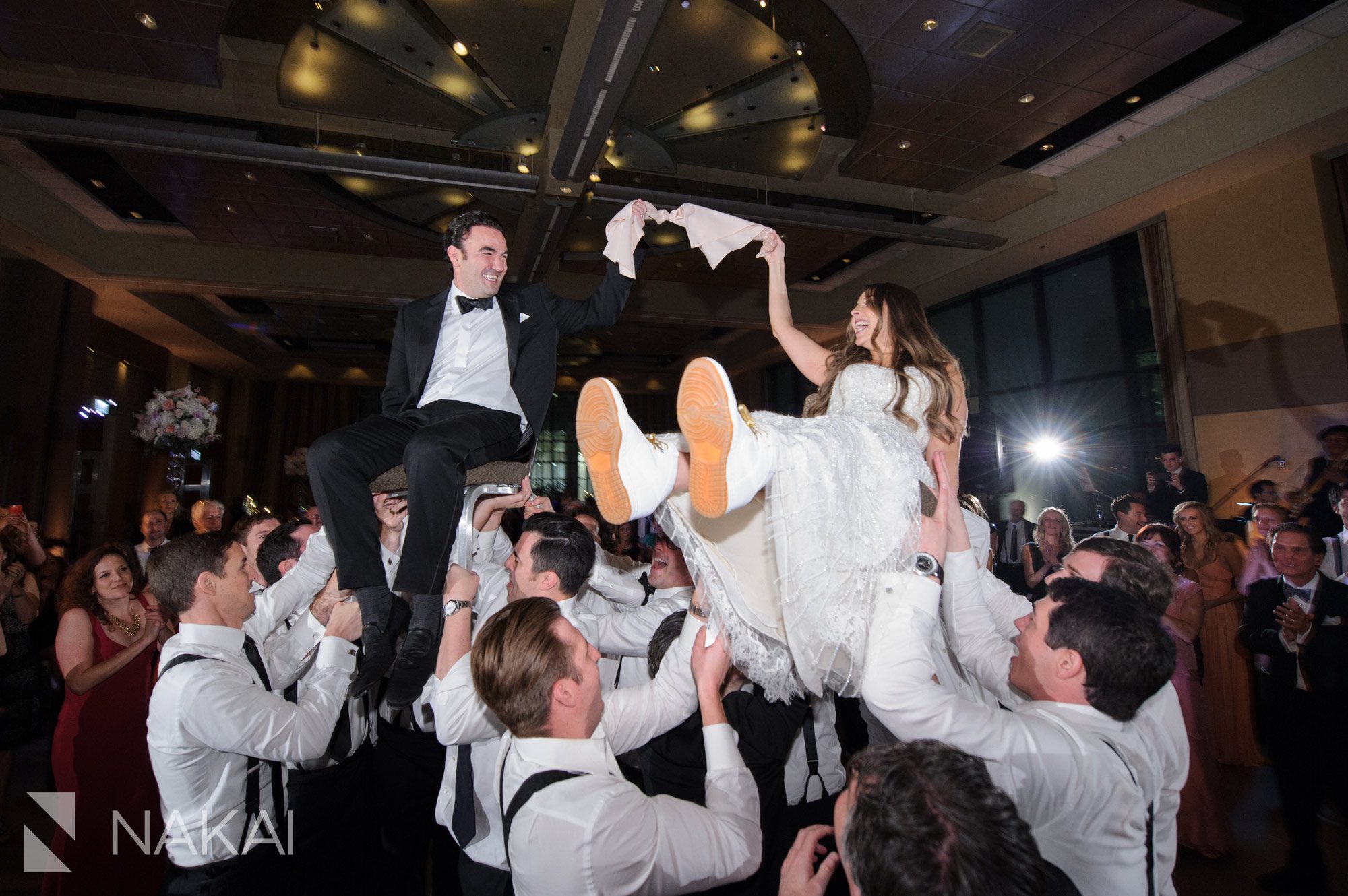 best Chicago jewish wedding photographer hora hyatt regency ballroom reception venue