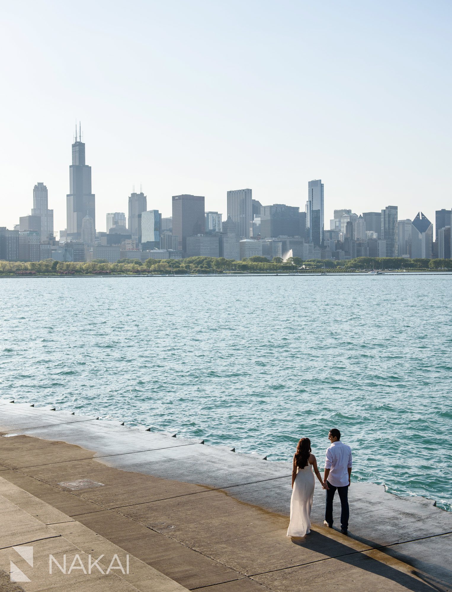 best Chicago engagement spot photographer Adler planetarium skyline