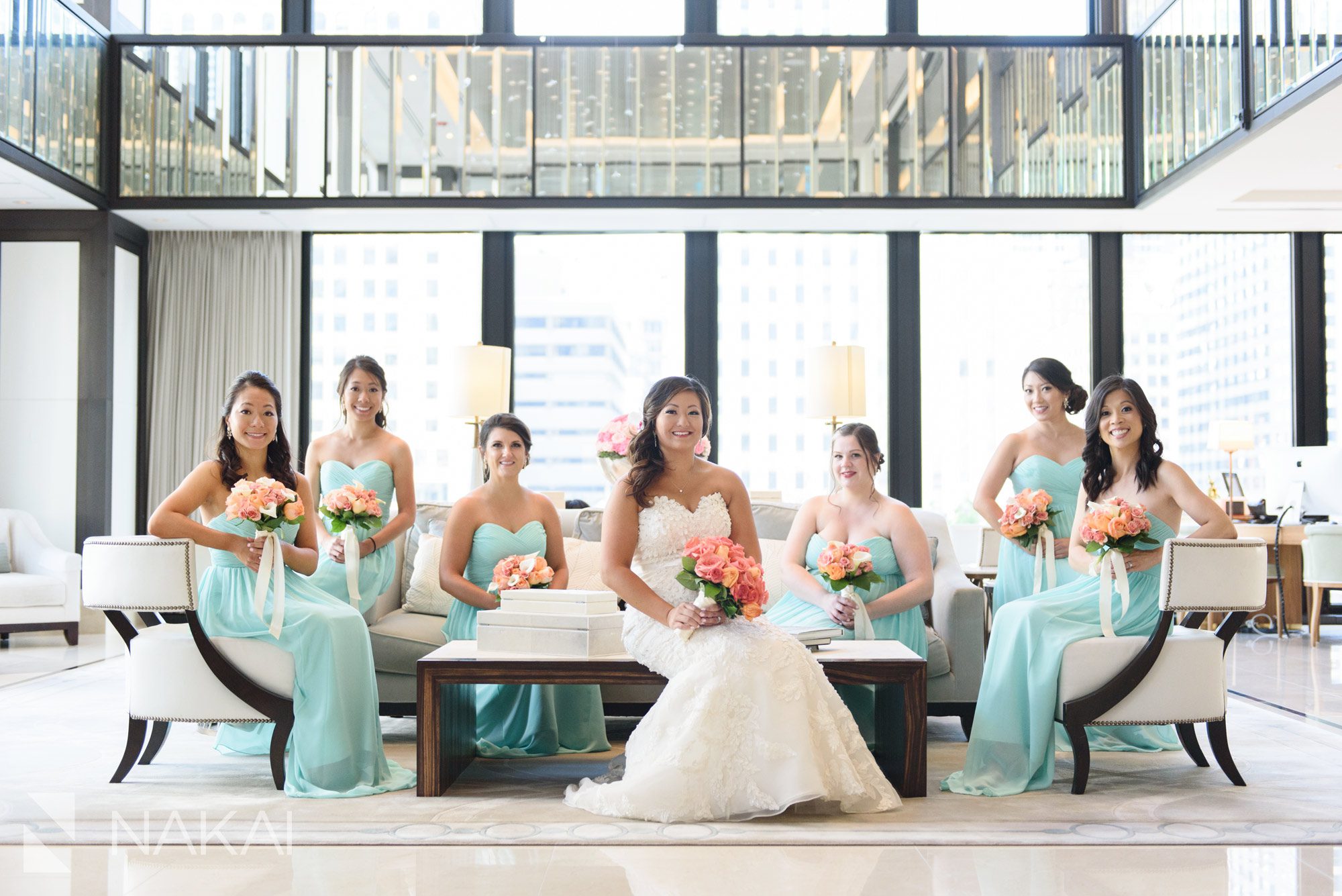 Langham Chicago wedding photographer lobby asian