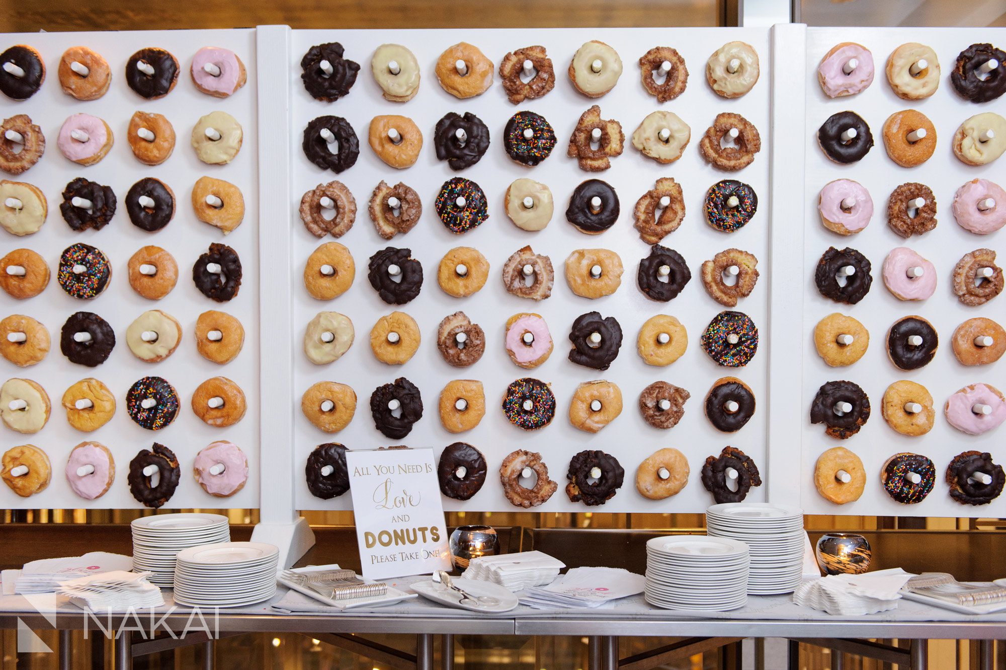 donut doughnut wall wedding reception idea