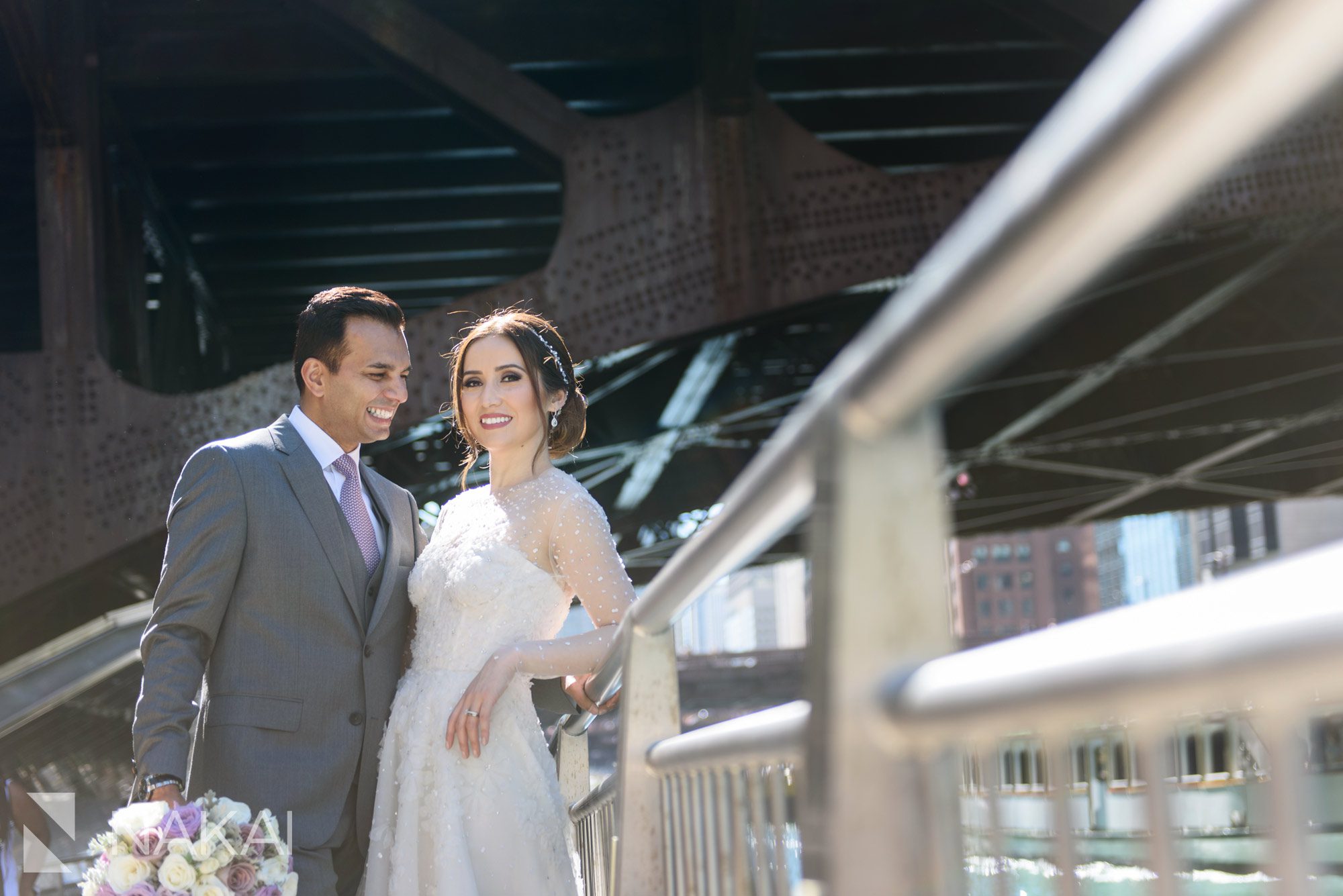 Chicago riverwalk wedding photos 