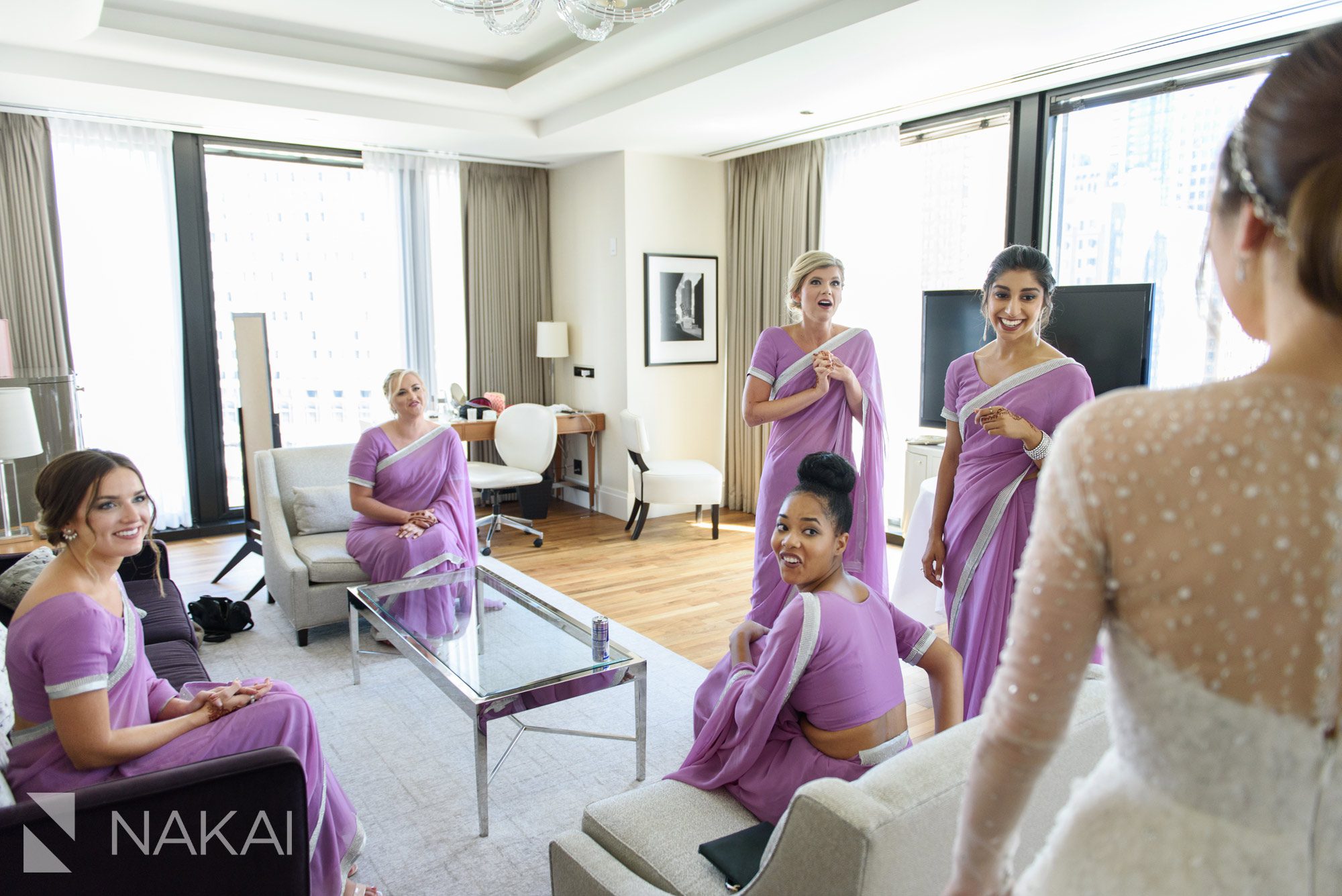 getting ready Chicago Langham wedding photographer 