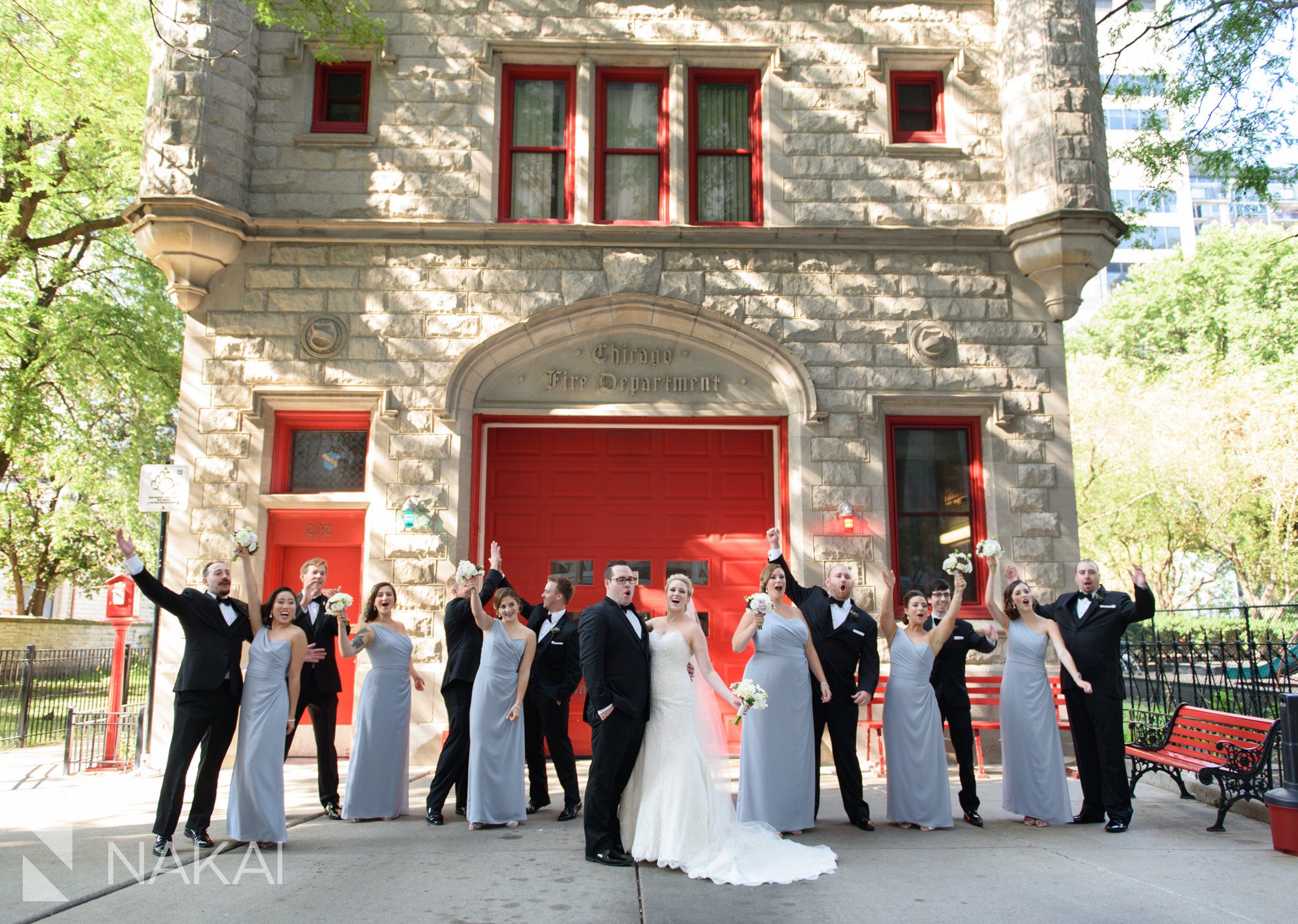 fire station Chicago wedding photos 