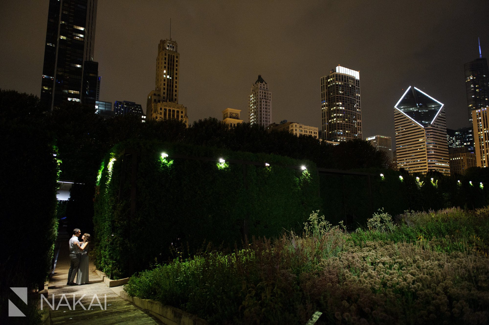 millennium park engagement pictures night photographers