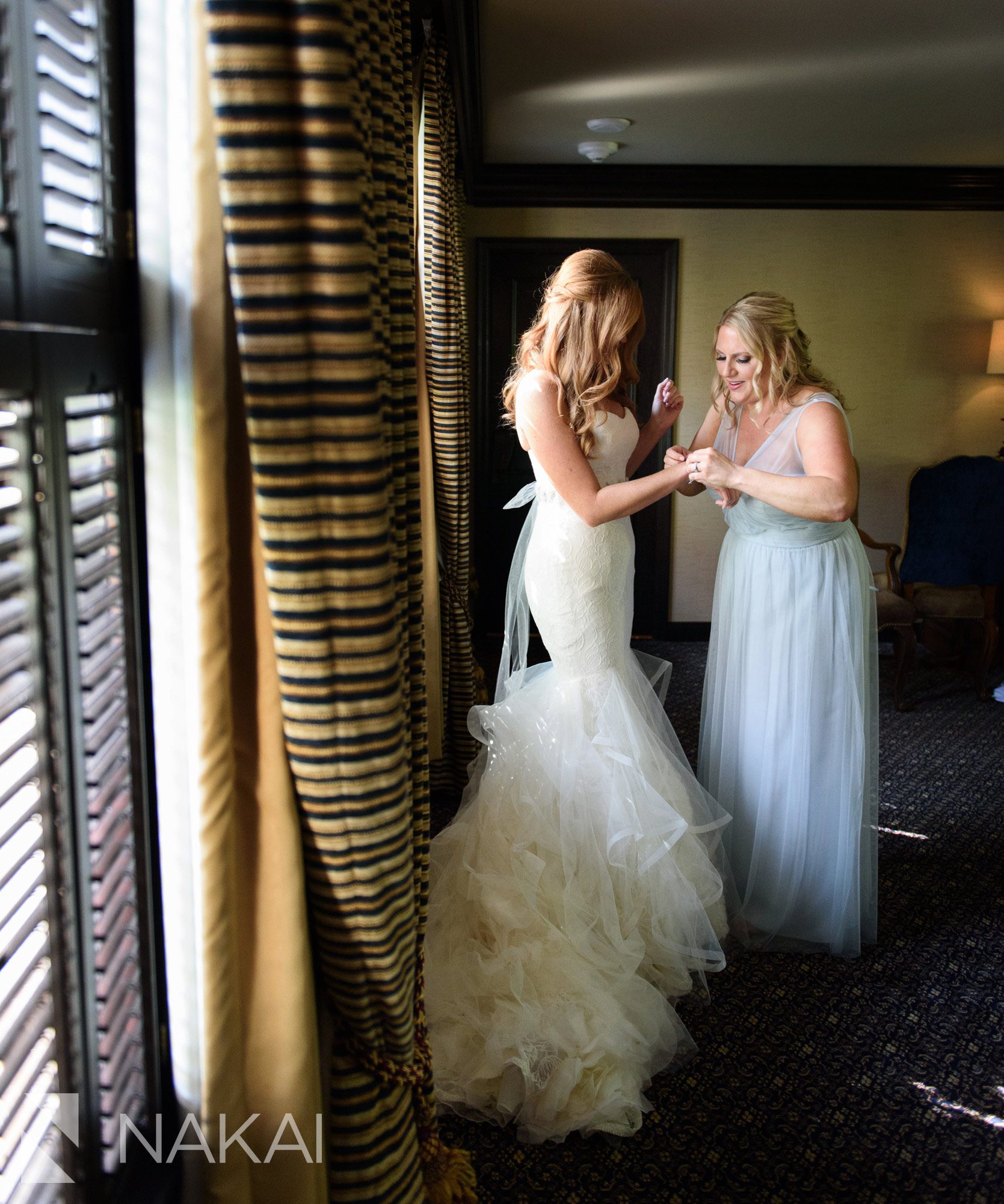 the American club Kohler wedding photographer getting ready