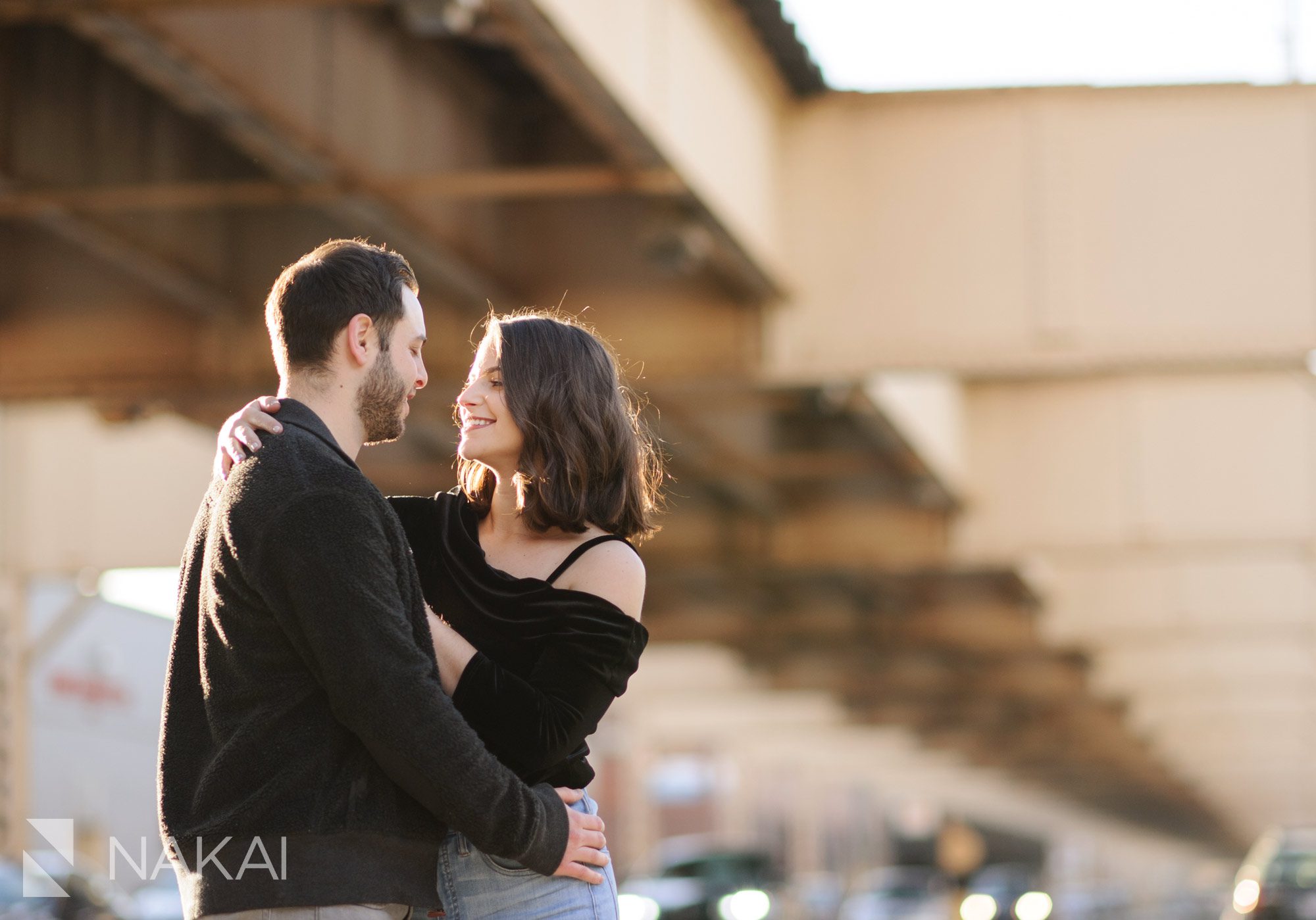 creative Chicago engagement pictures west loop urban