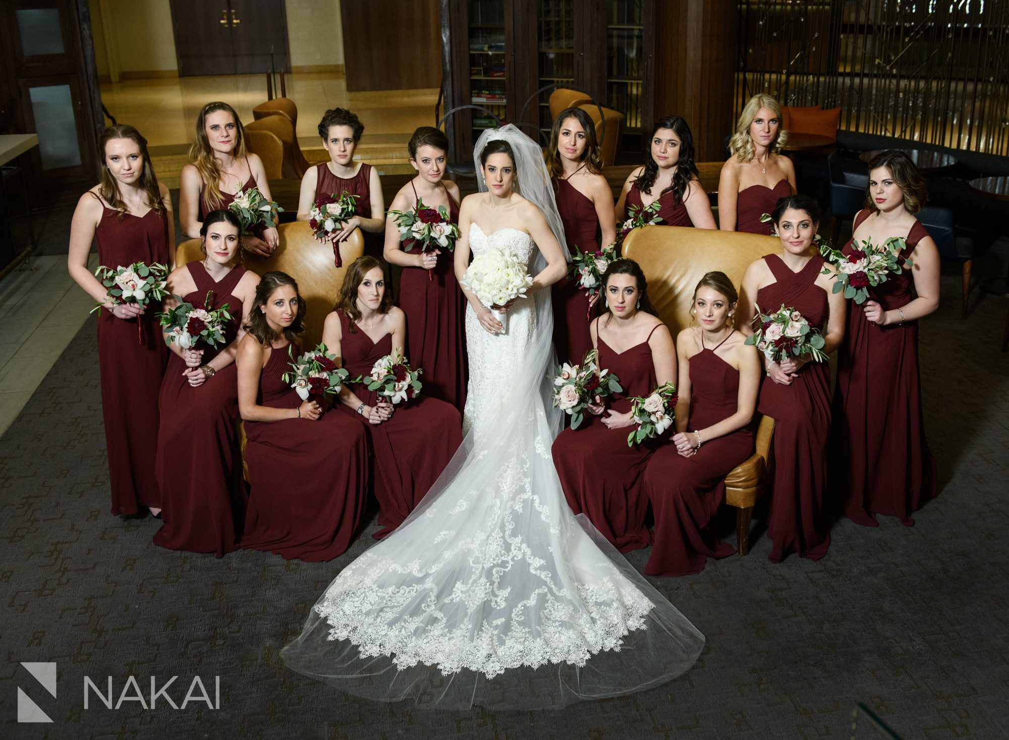 fairmont millennium park wedding photos bridal party