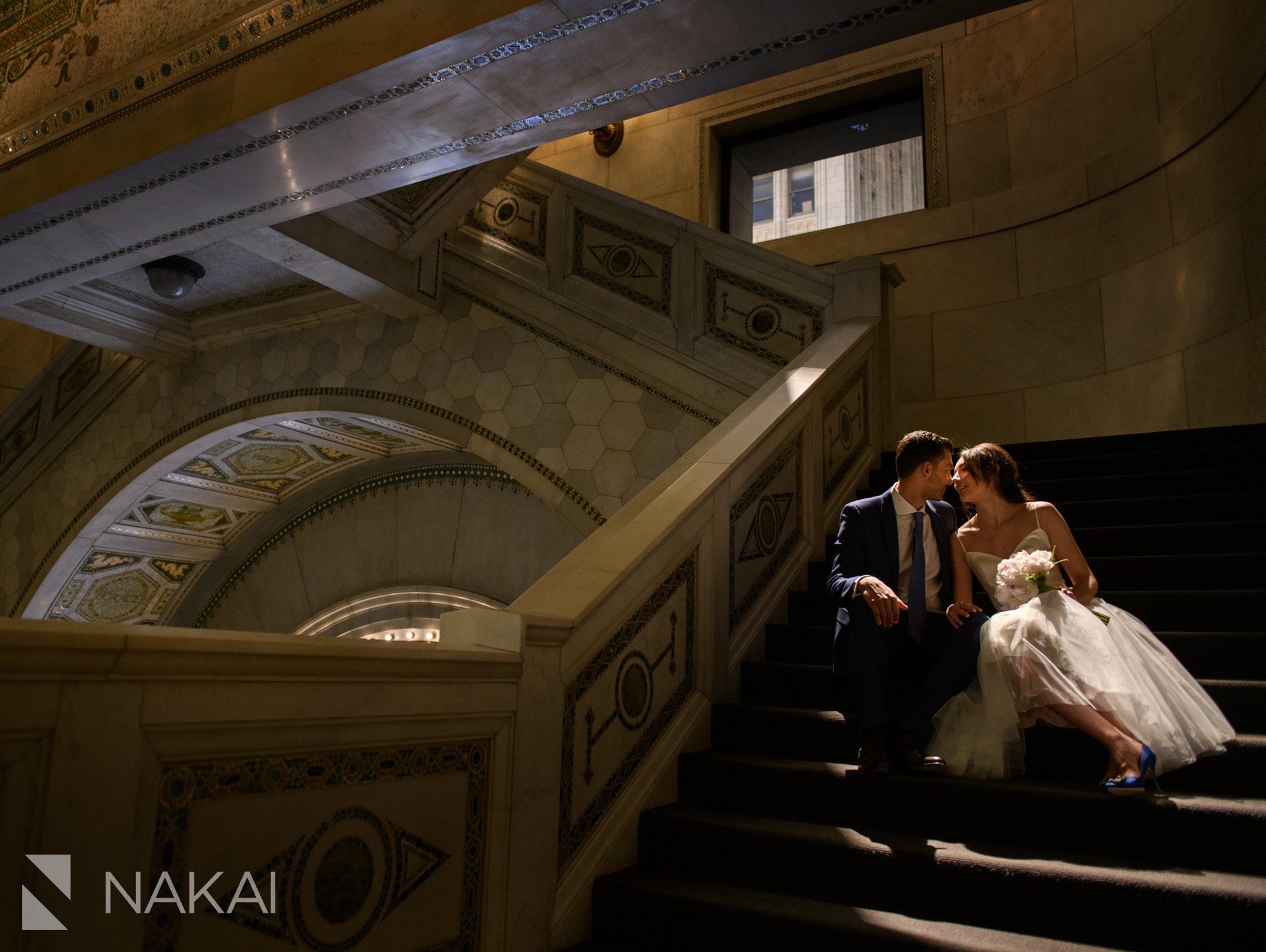 Chicago Cultural Center wedding picture staircase