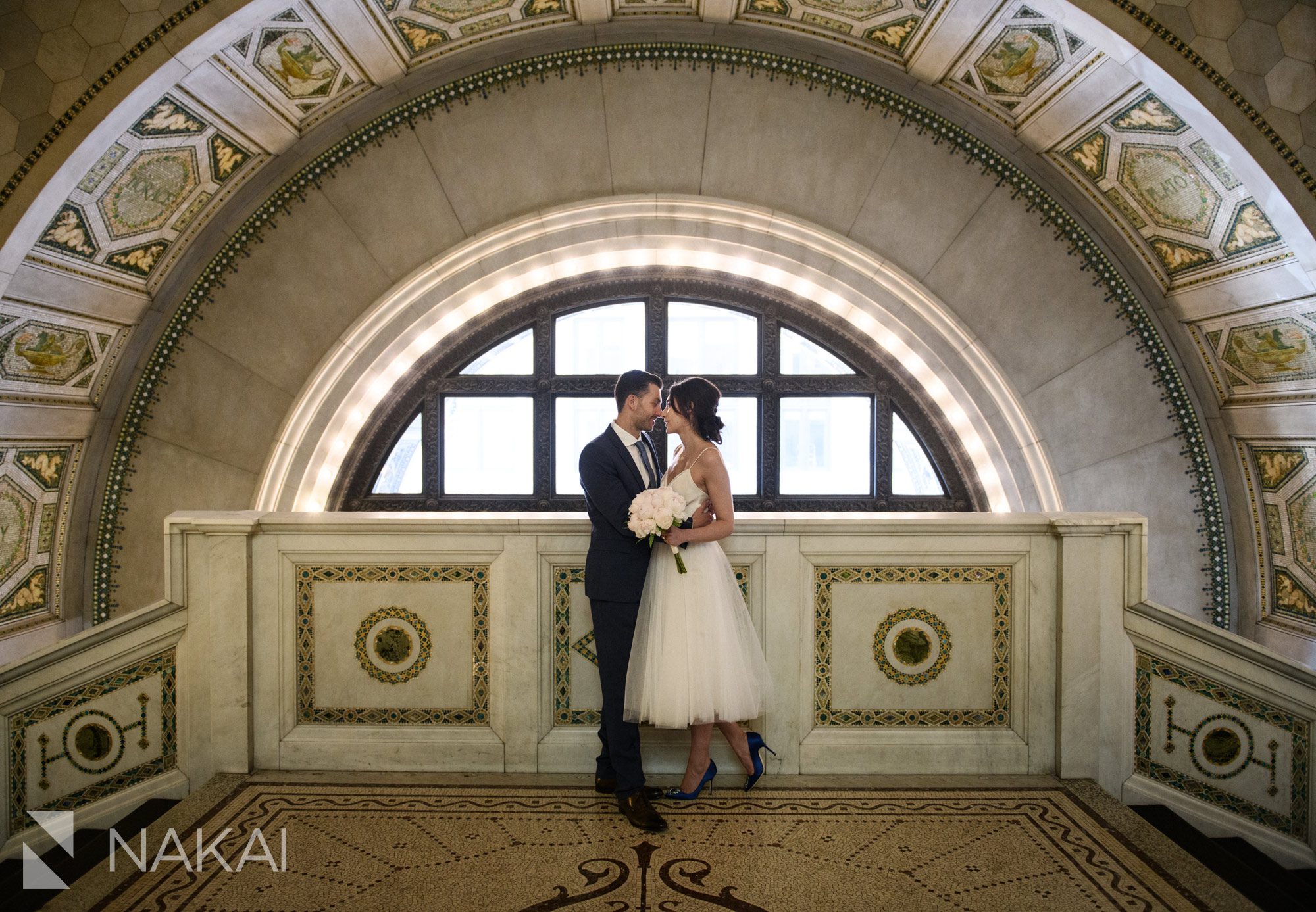 Chicago Cultural Center wedding picture staircase