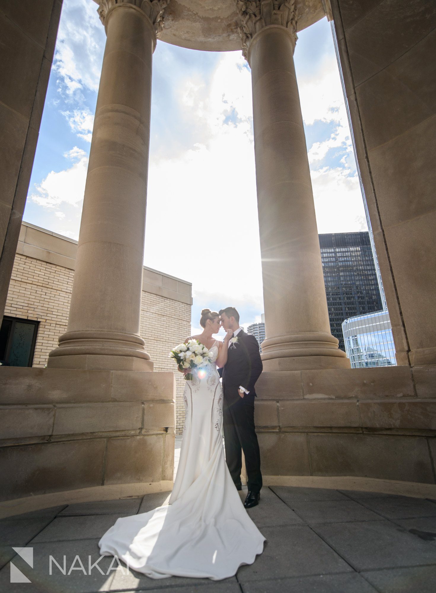 rooftop londonhouse wedding photo Chicago cupola bride groom