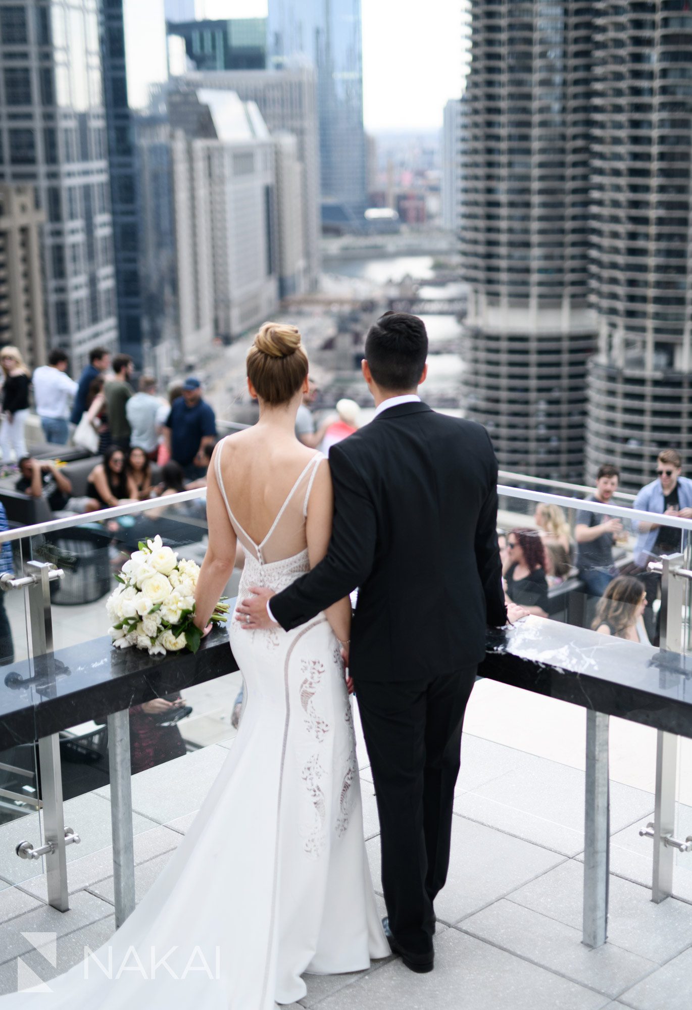 rooftop londonhouse wedding photo Chicago bride groom