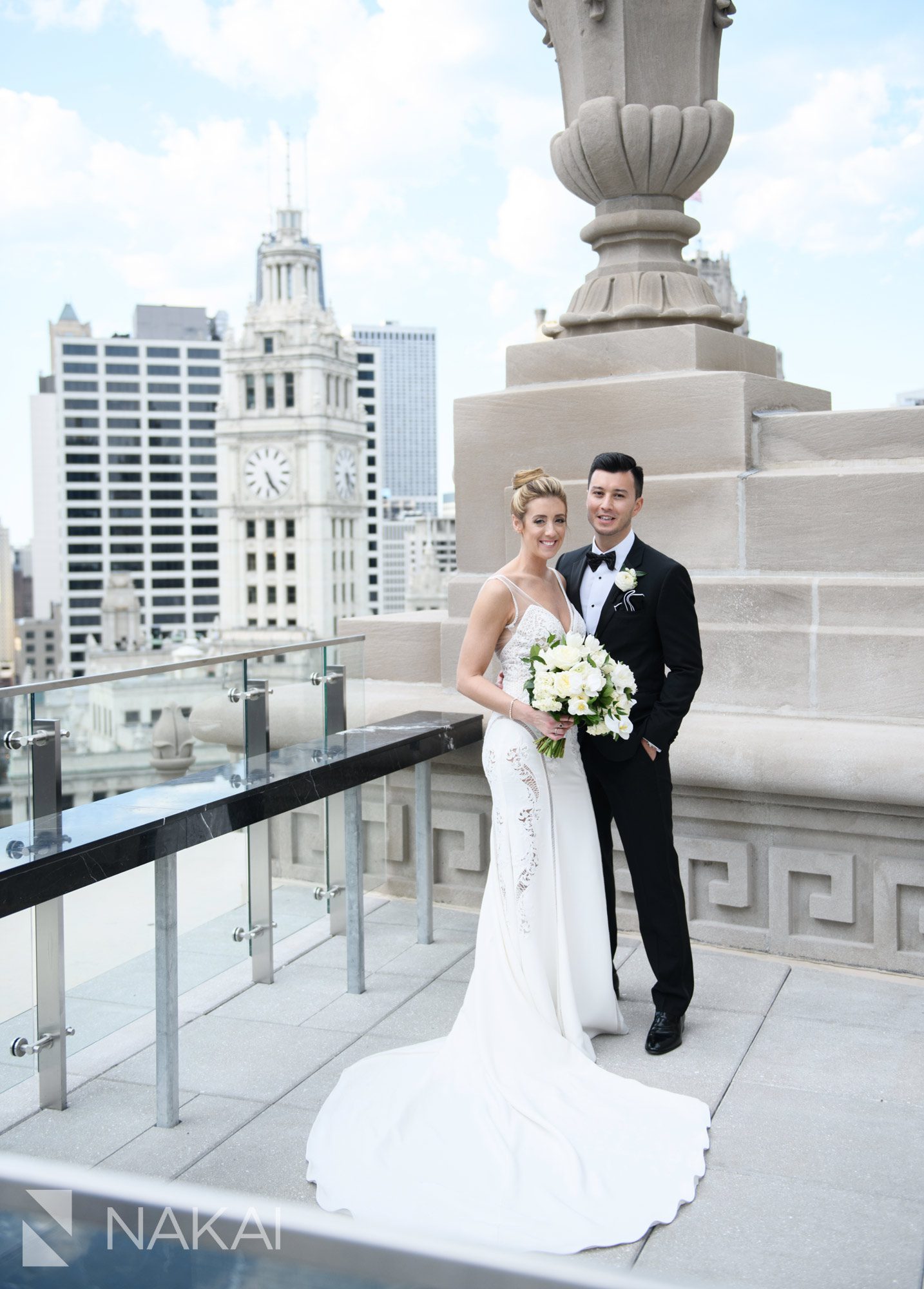 rooftop londonhouse wedding photographer Chicago cupola bride groom