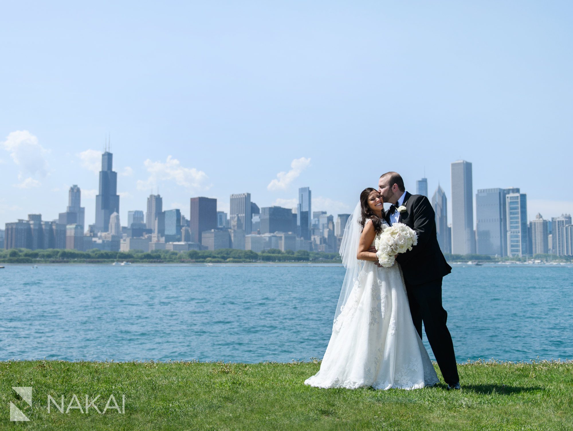 chicago wedding photo locations Adler planetarium skyline