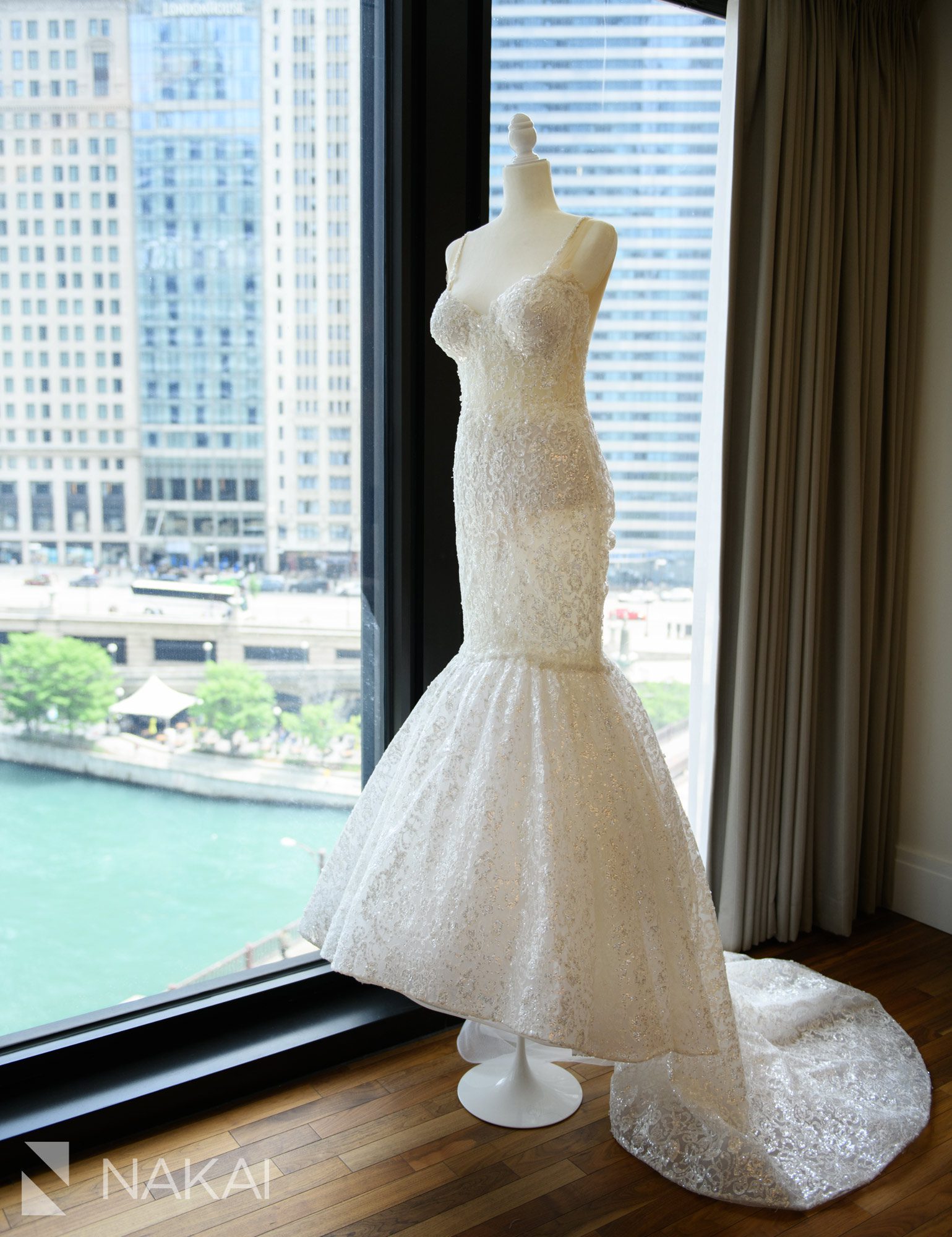 langham Chicago wedding picture dress getting ready