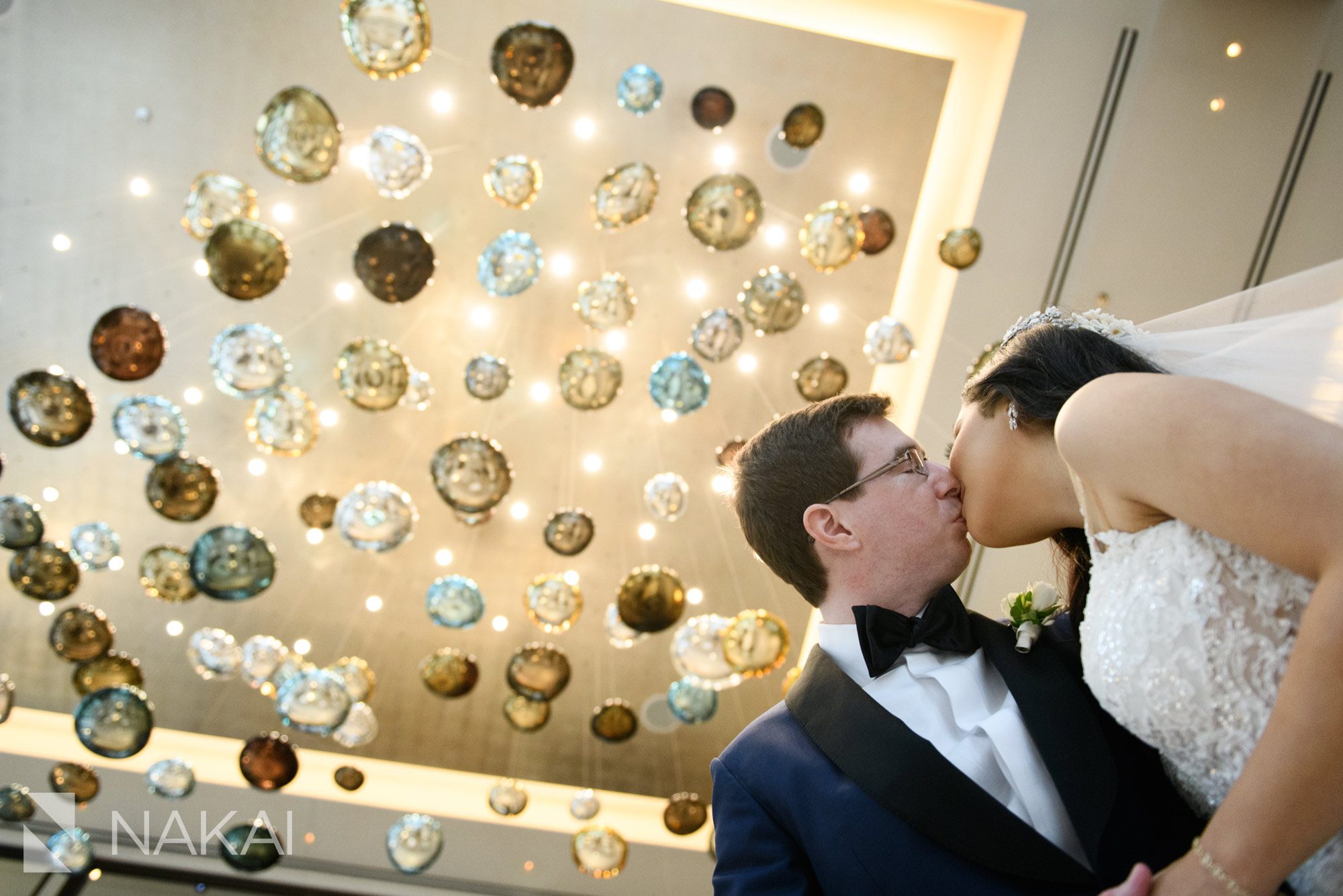 langham Chicago wedding picture lobby bride groom portrait