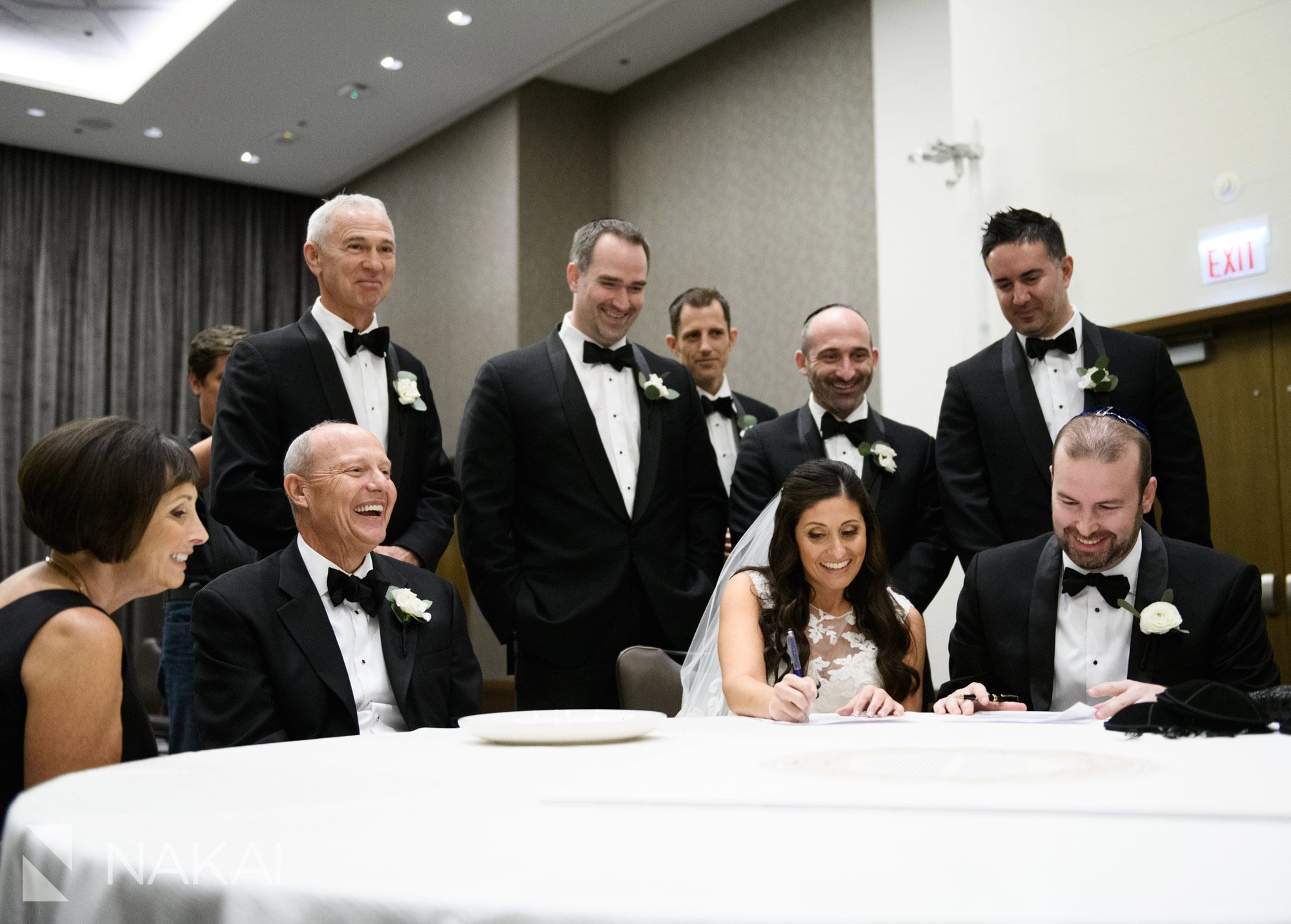 loews Chicago wedding photos ketubah signing