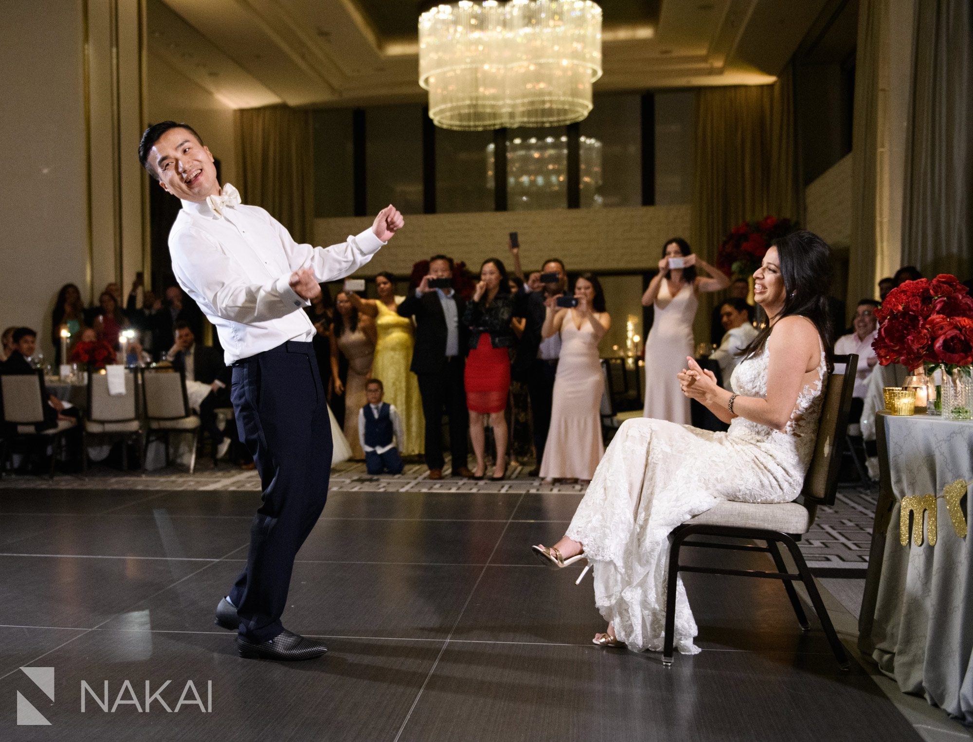 langham chicago wedding reception photographers dancing