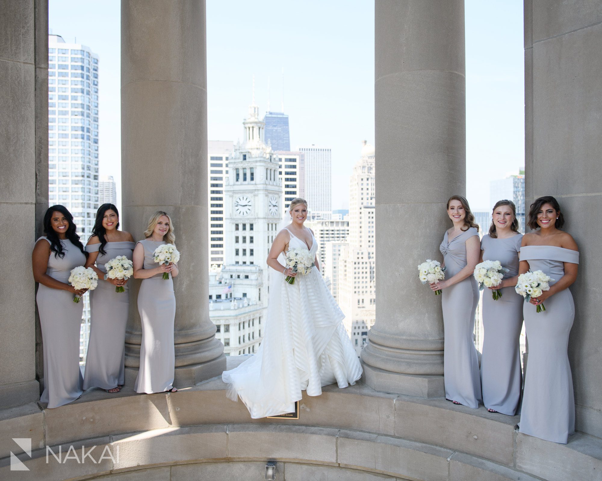 best londonhouse wedding photos Chicago rooftop bridesmaids