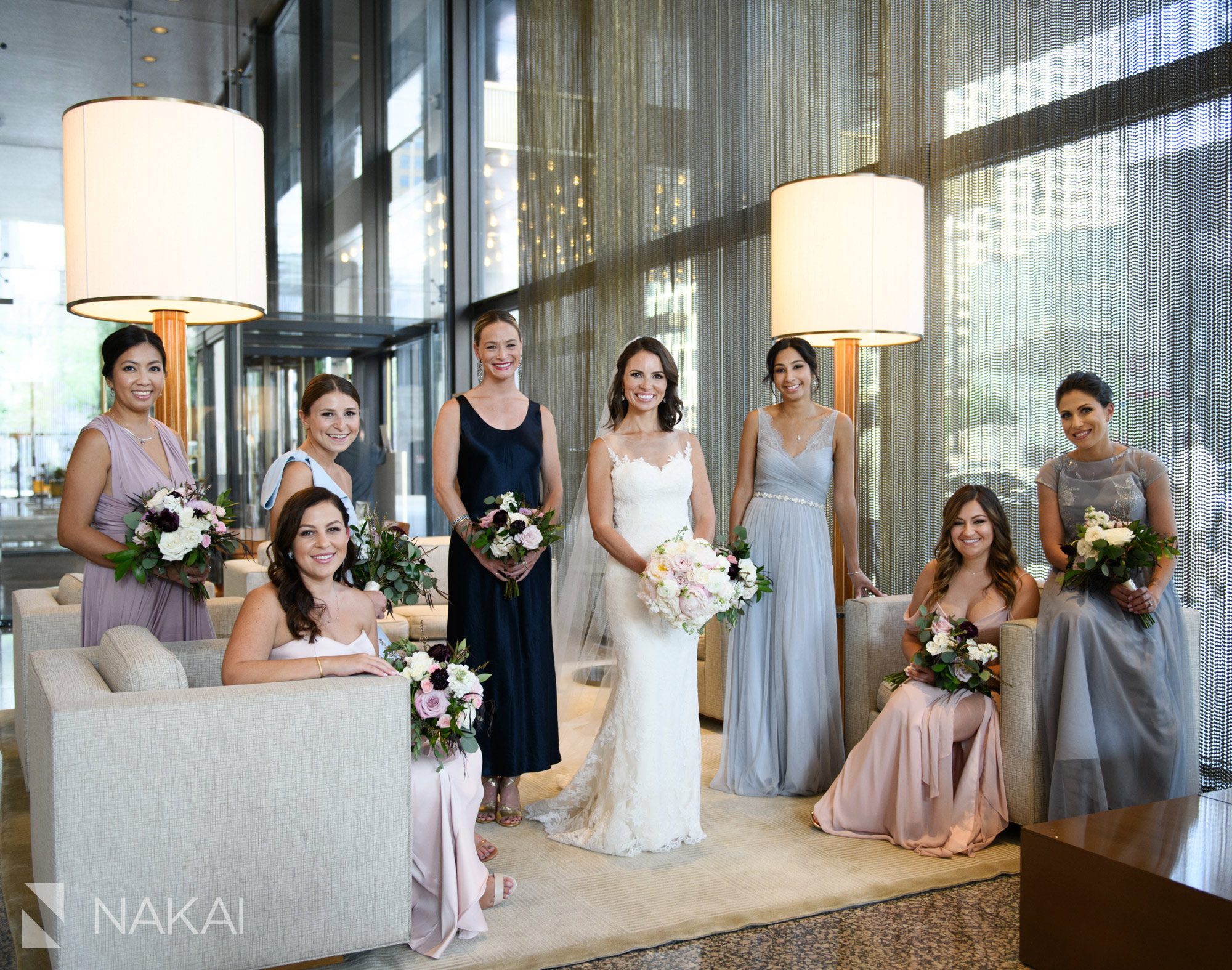 langham Chicago wedding photos bridesmaids