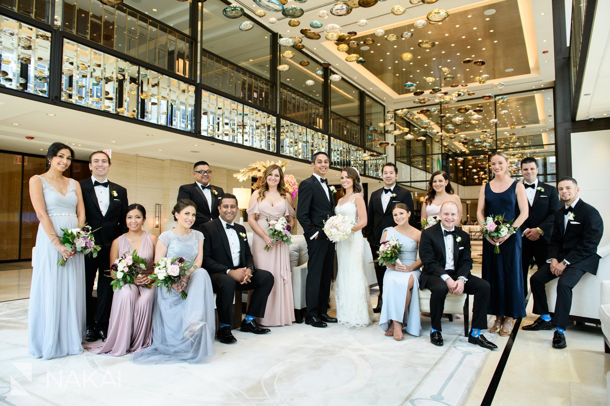 langham Chicago wedding photos luxury bridal party