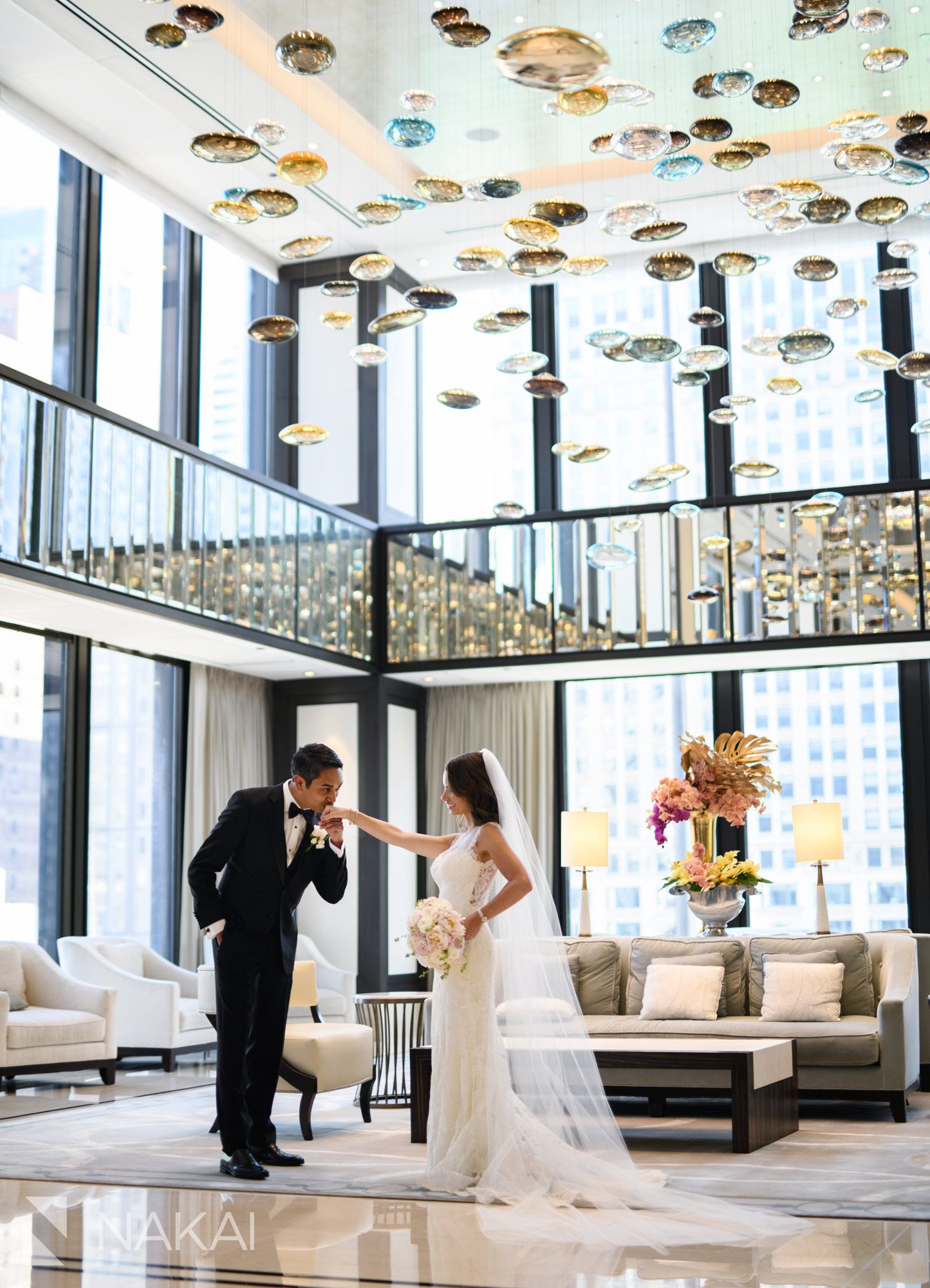 langham Chicago wedding photos luxury bride groom