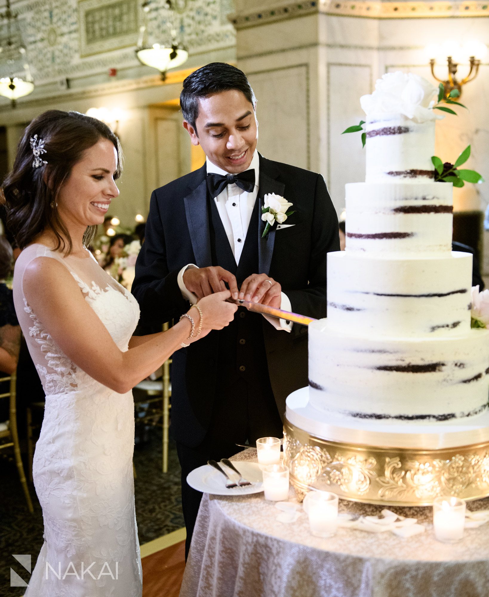 Chicago cultural wedding photos reception cake cutting