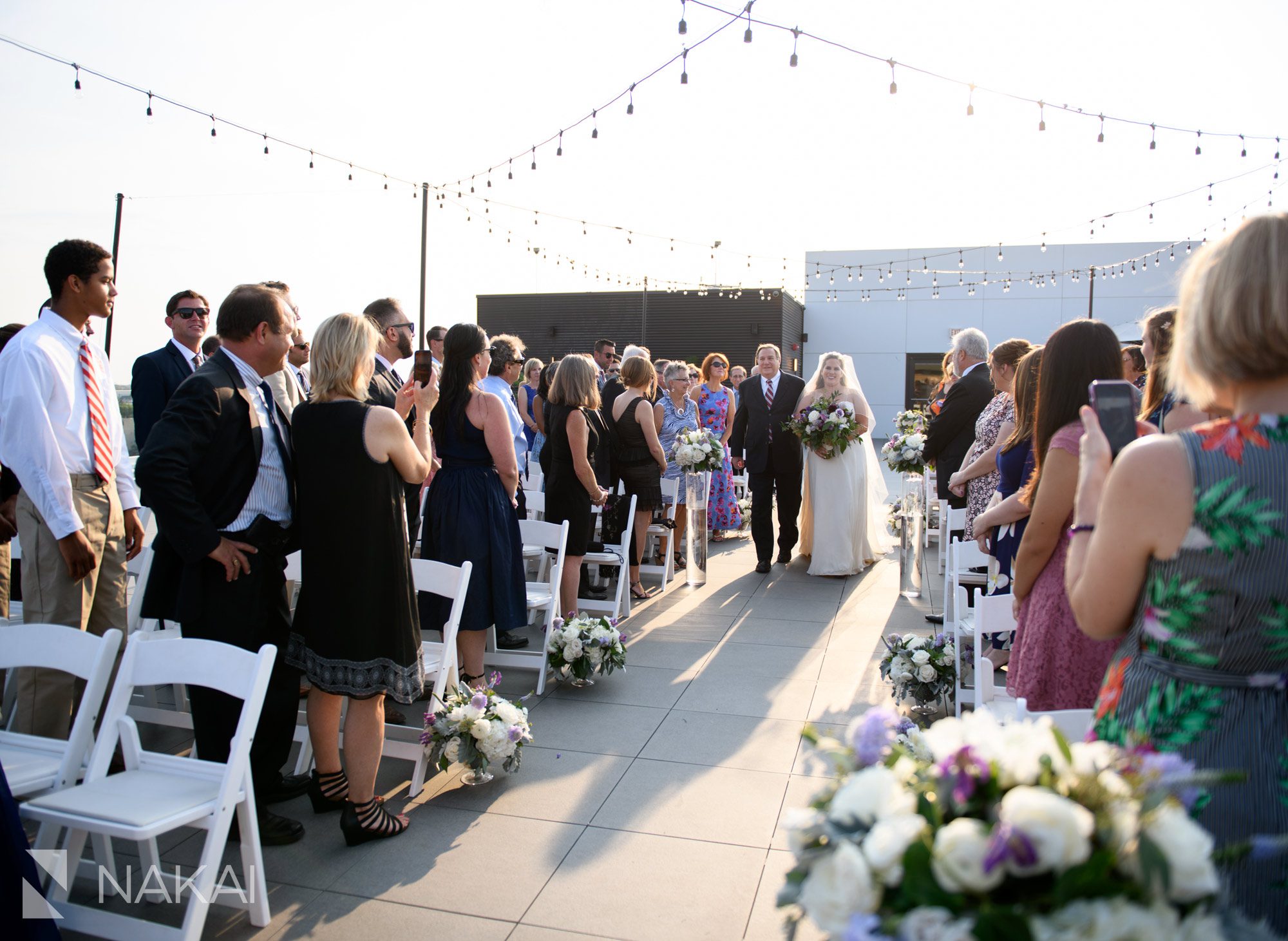 midtown Chicago hotel wedding ceremony photographer rooftop